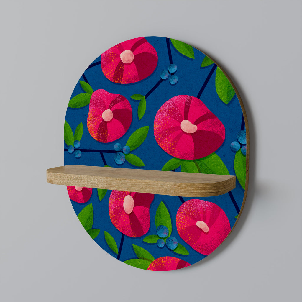 Étagère d'art ovale SPRING THOUGHTS effet chêne