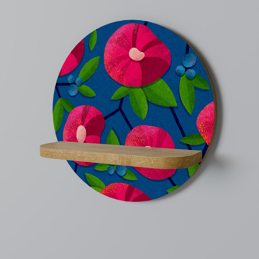 Étagère d'art ronde SPRING THOUGHTS effet chêne