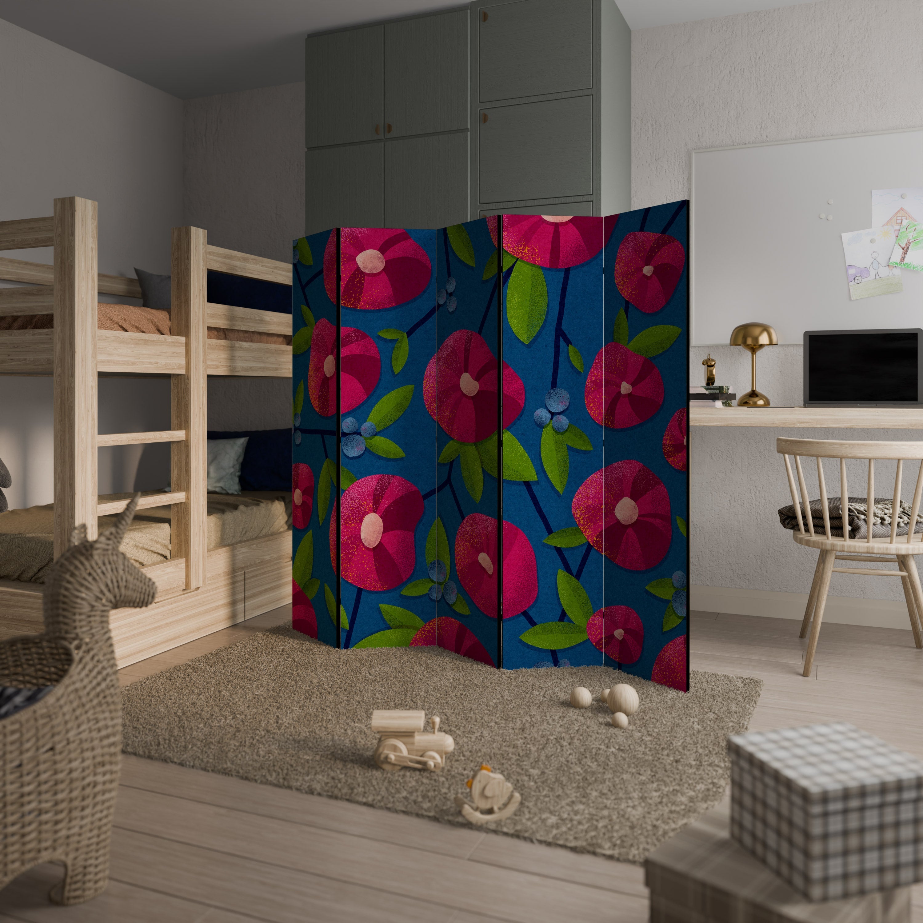 Paravent décoratif à 5 panneaux SPRING THOUGHTS