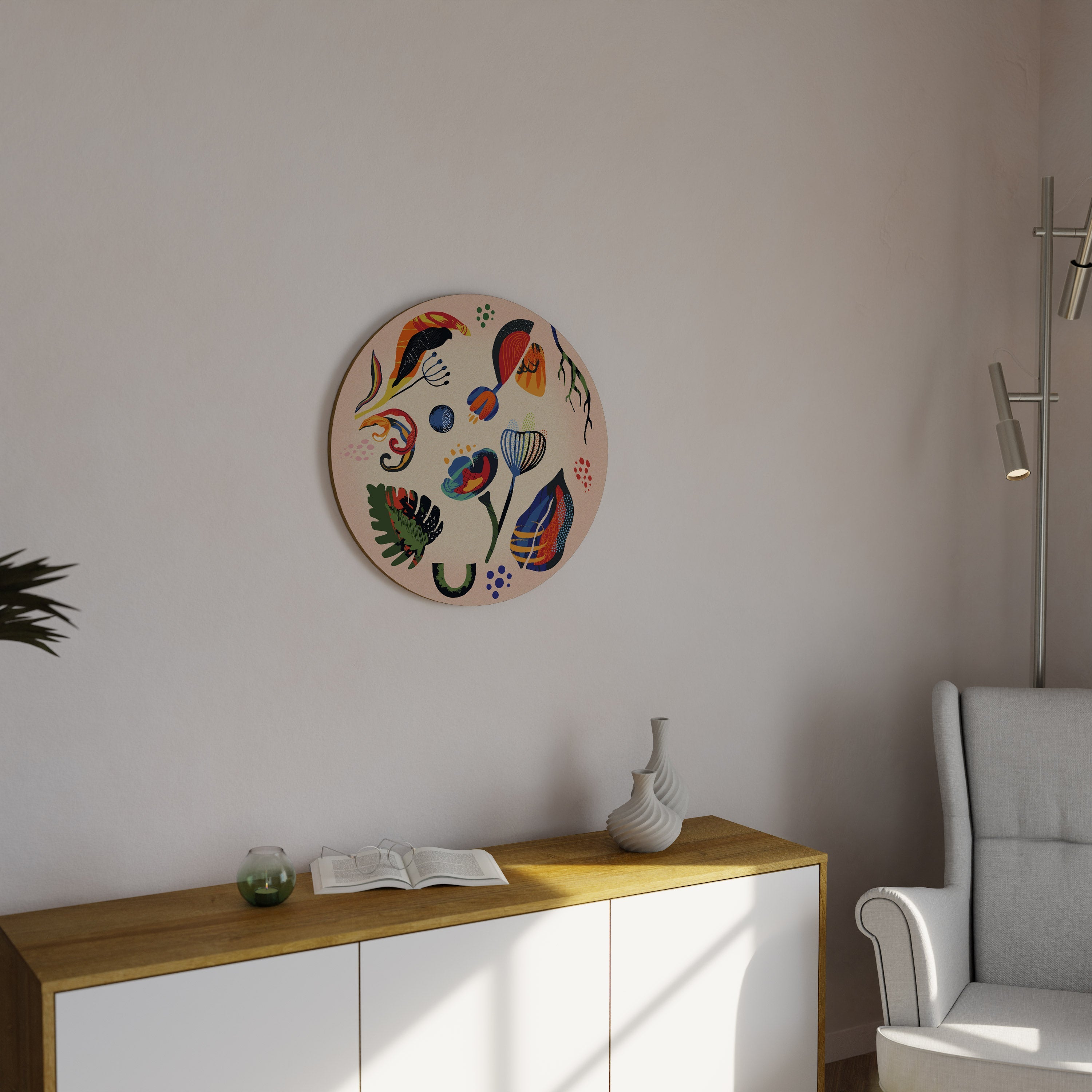 Art mural rond NATURE MODERNE