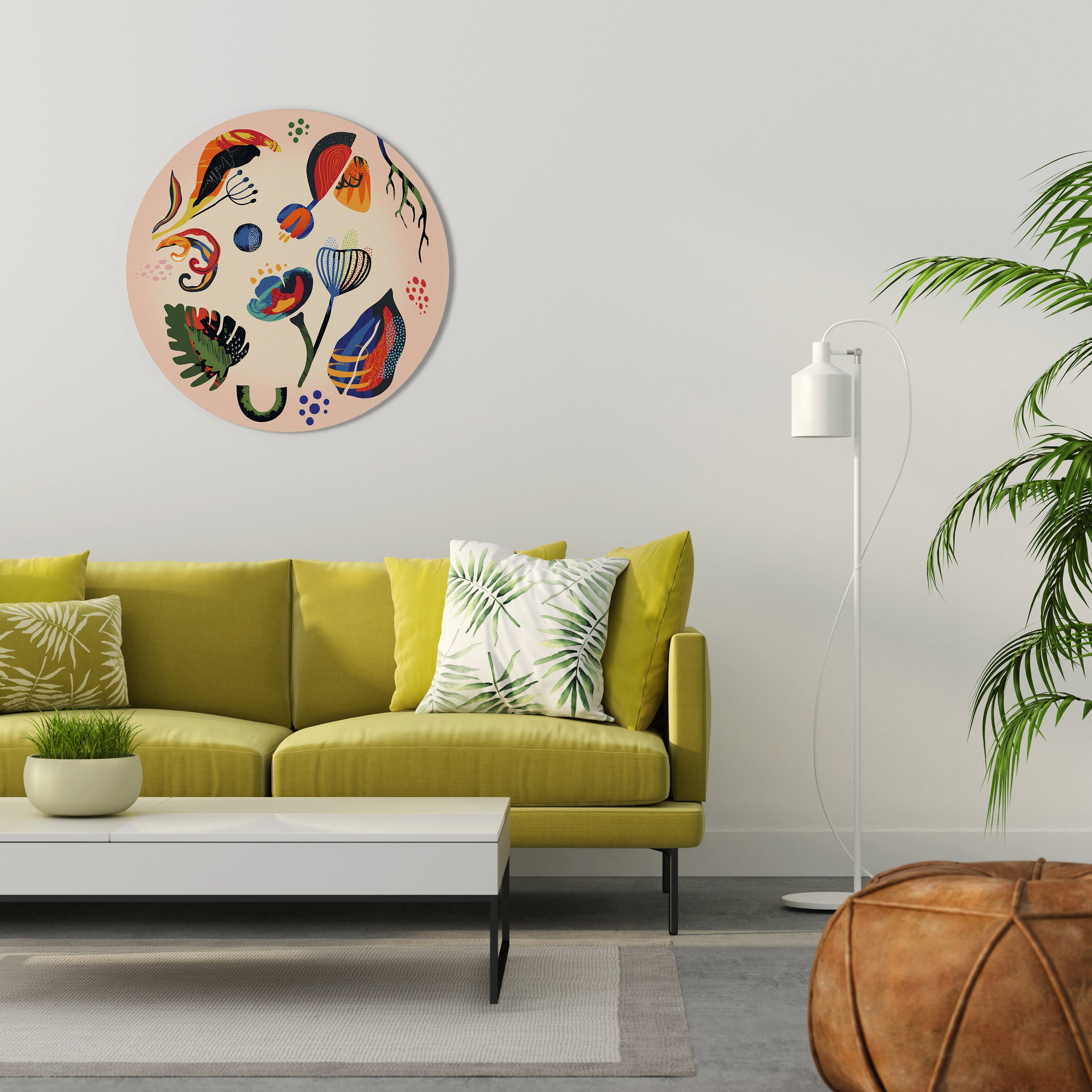 Art mural rond NATURE MODERNE