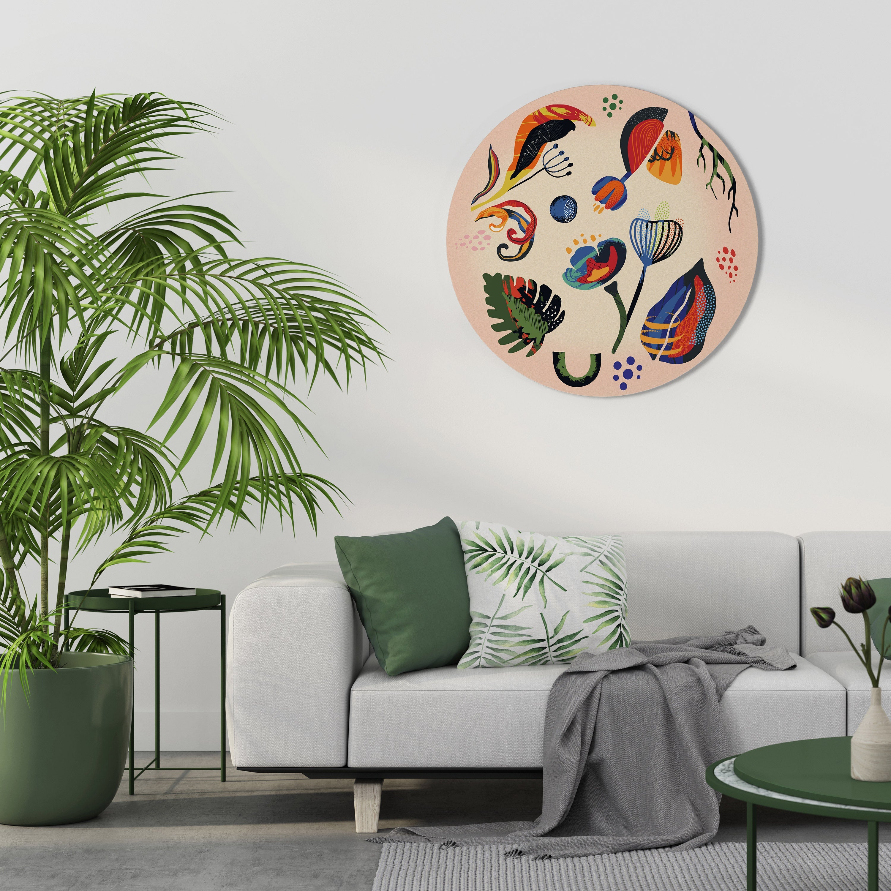 Art mural rond NATURE MODERNE