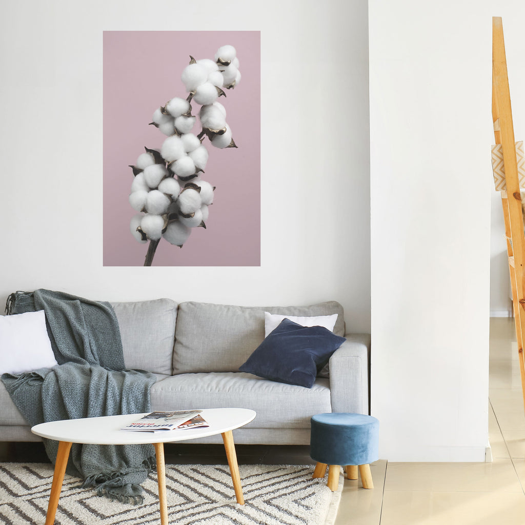 Affiche verticale autocollante « COTTON CLOUDS WHISPER »