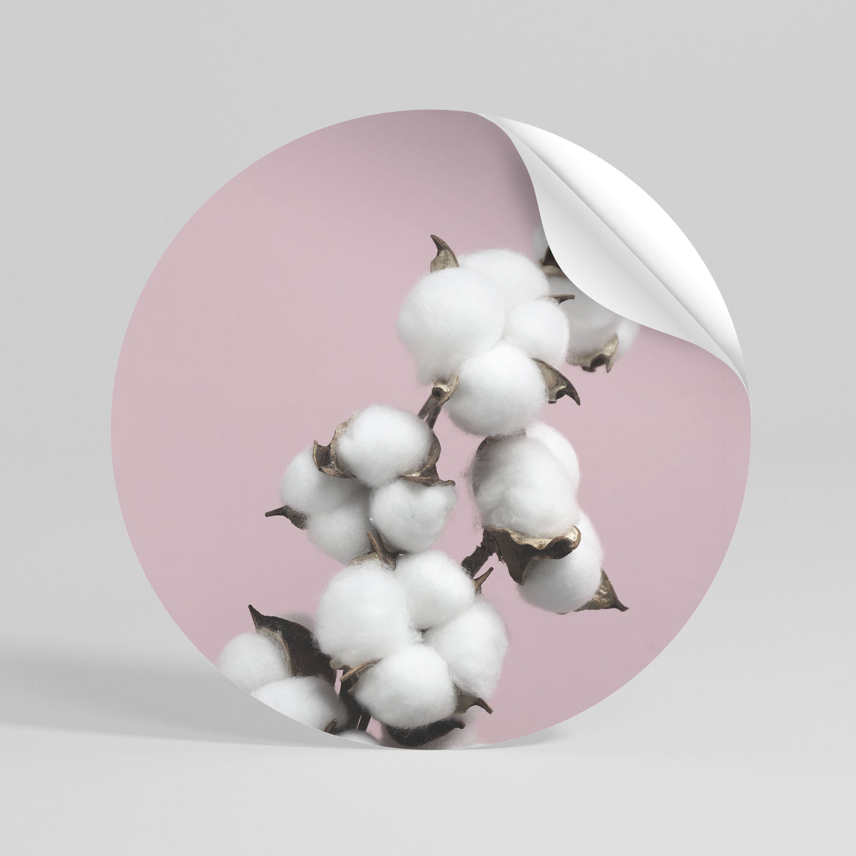 COTTON CLOUDS WHISPER Peel and Stick Round Sticker