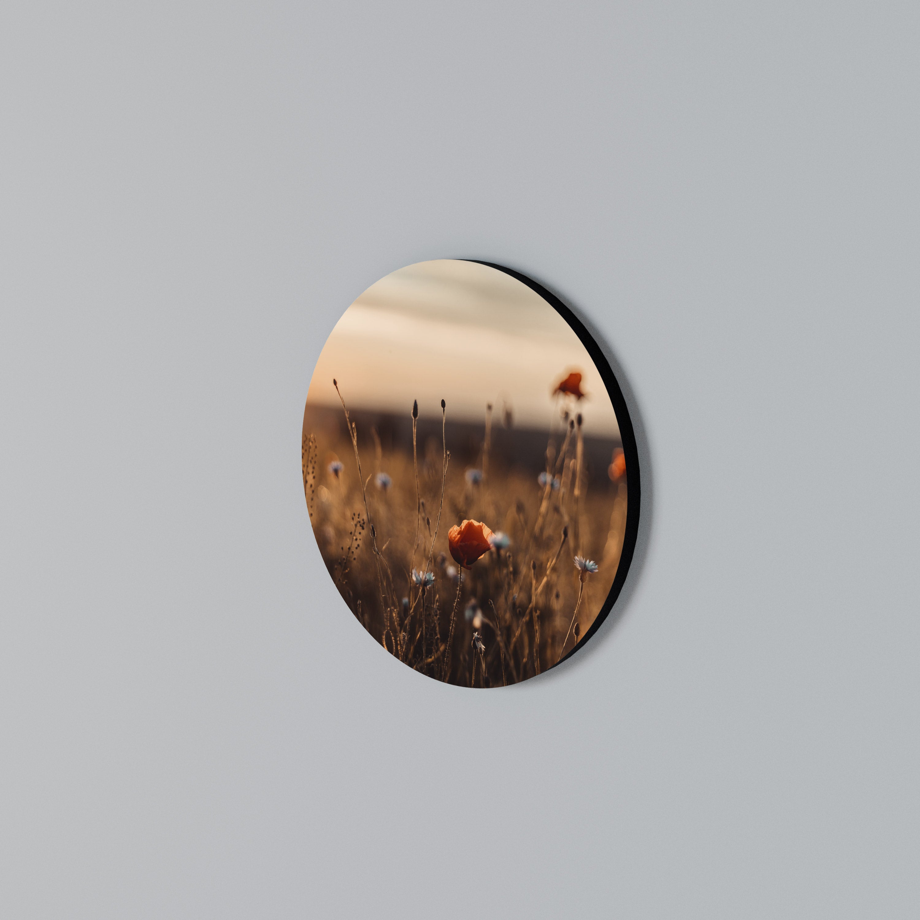 GLOWING MEADOWS AT DUSK Round Wall Art