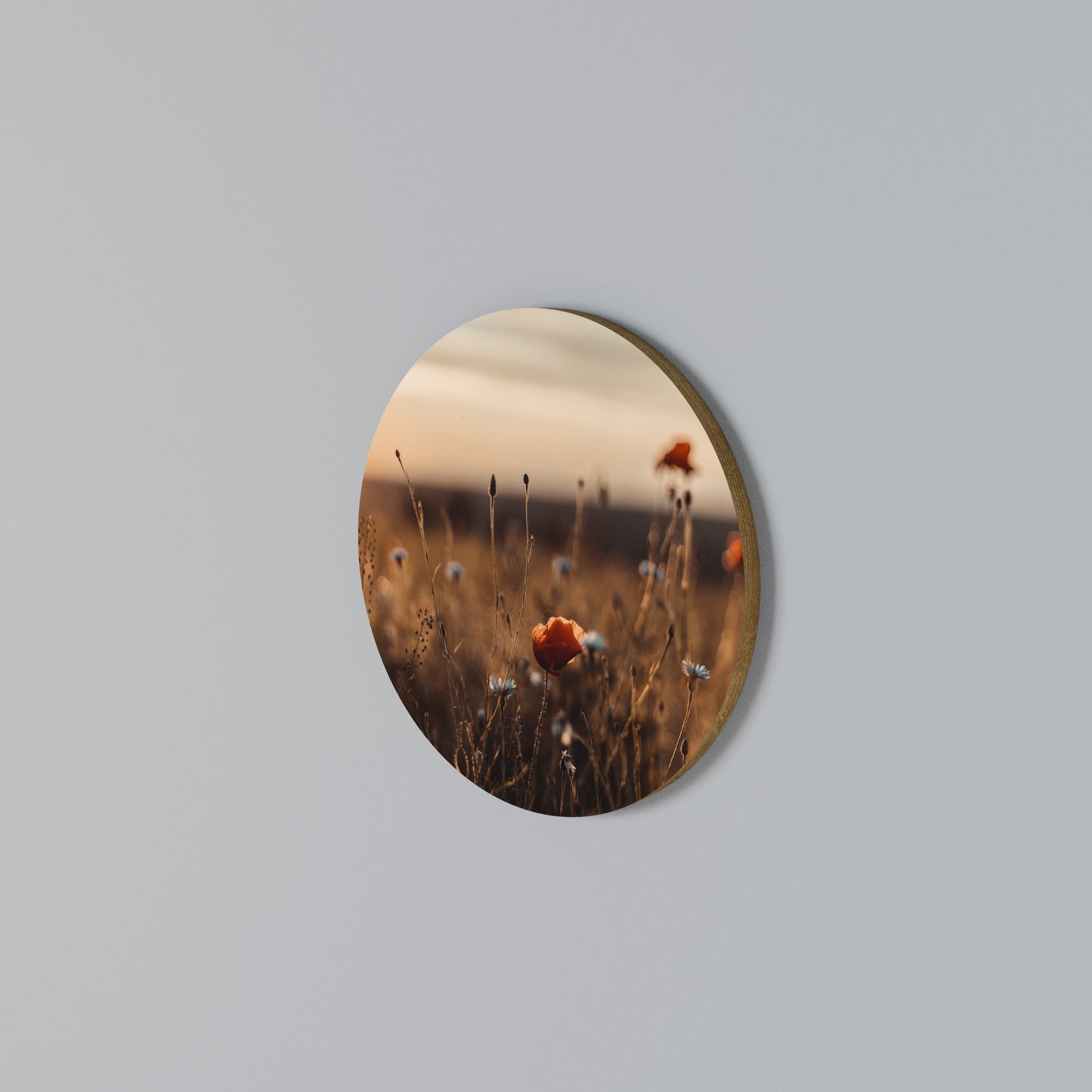 GLOWING MEADOWS AT DUSK Round Wall Art