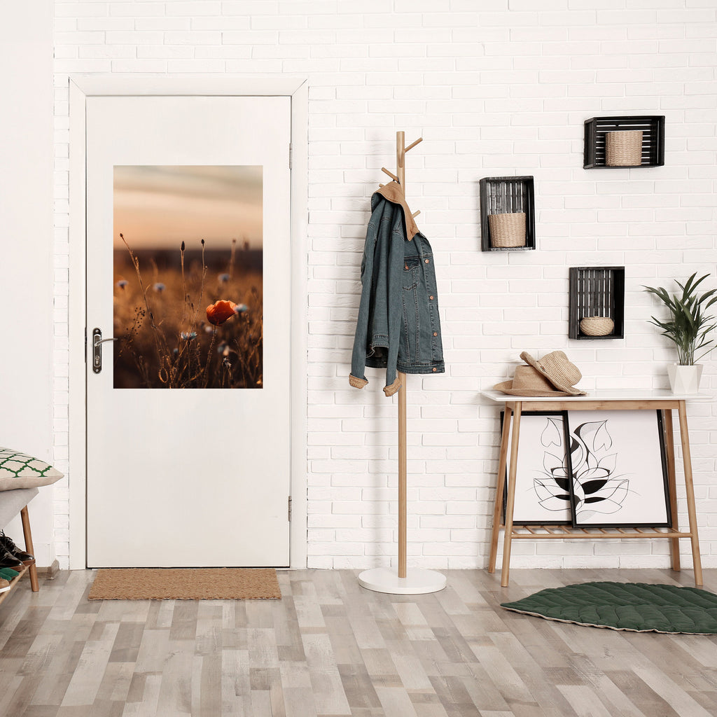 Affiche verticale autocollante « PRAIRIES LUMINEUSES AU CRÉPUSCULE »