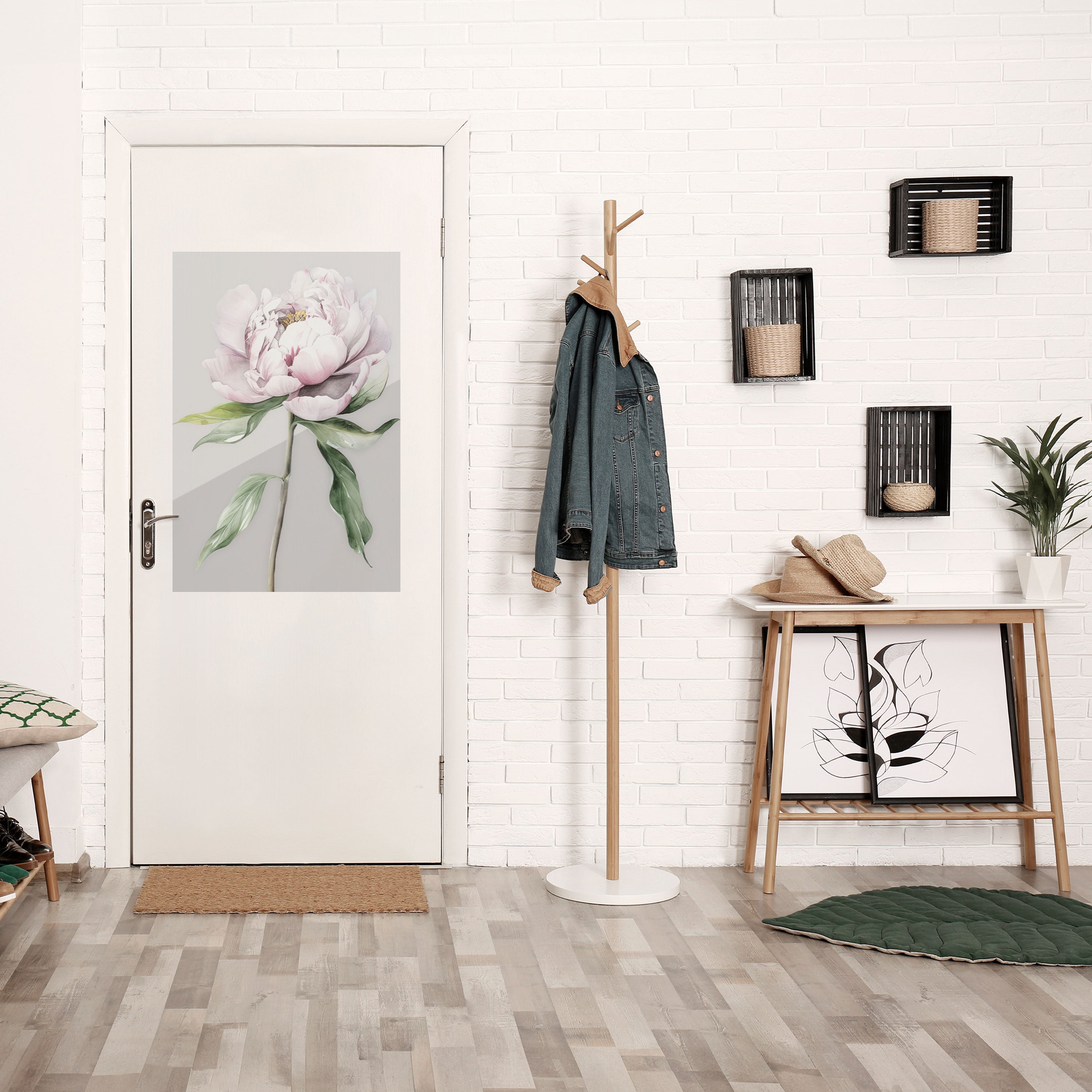 Affiche verticale autocollante FANTAISIE FLORALE ÉVOCATIVE