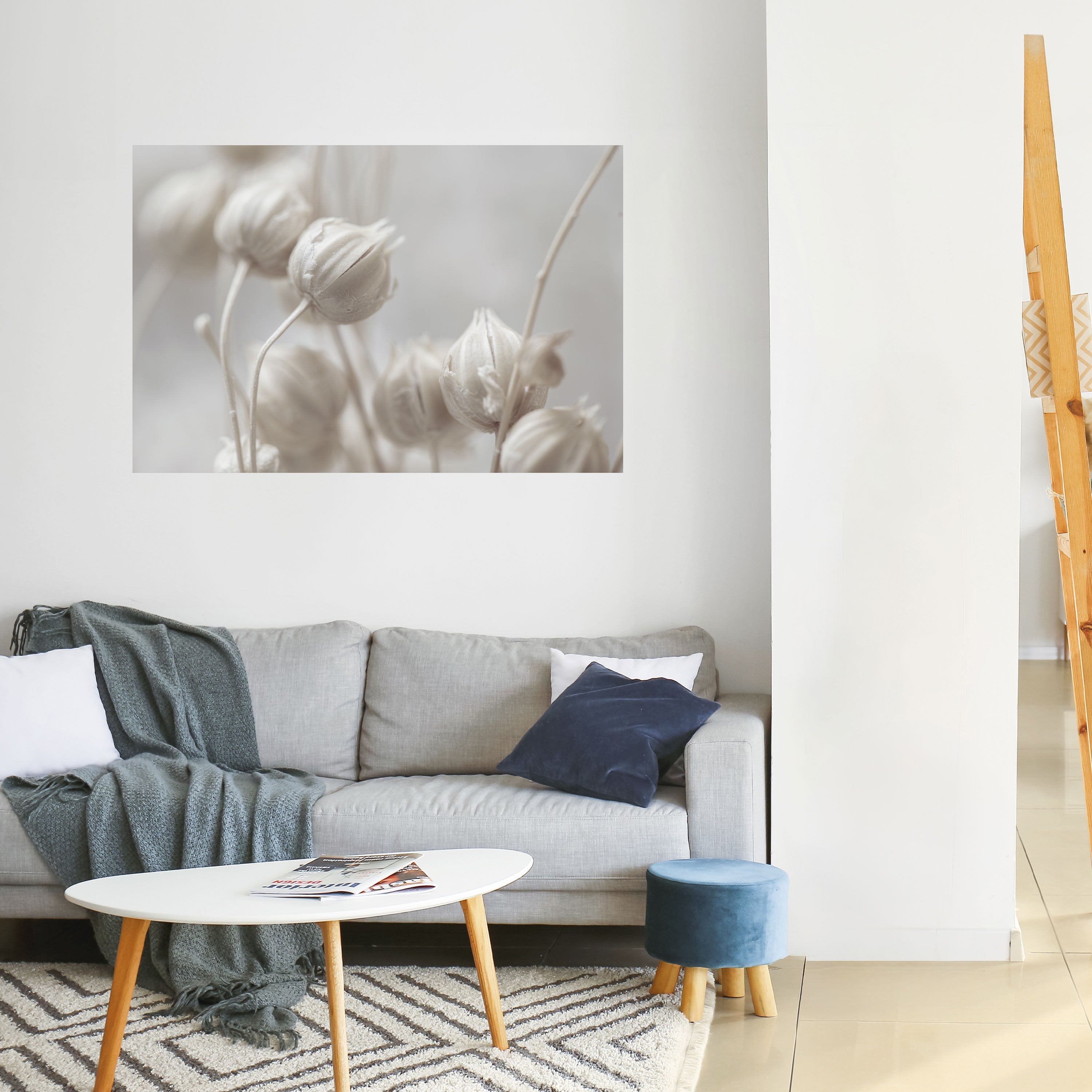 Affiche horizontale autocollante « BLUSH BOTANIQUE MYSTIQUE »