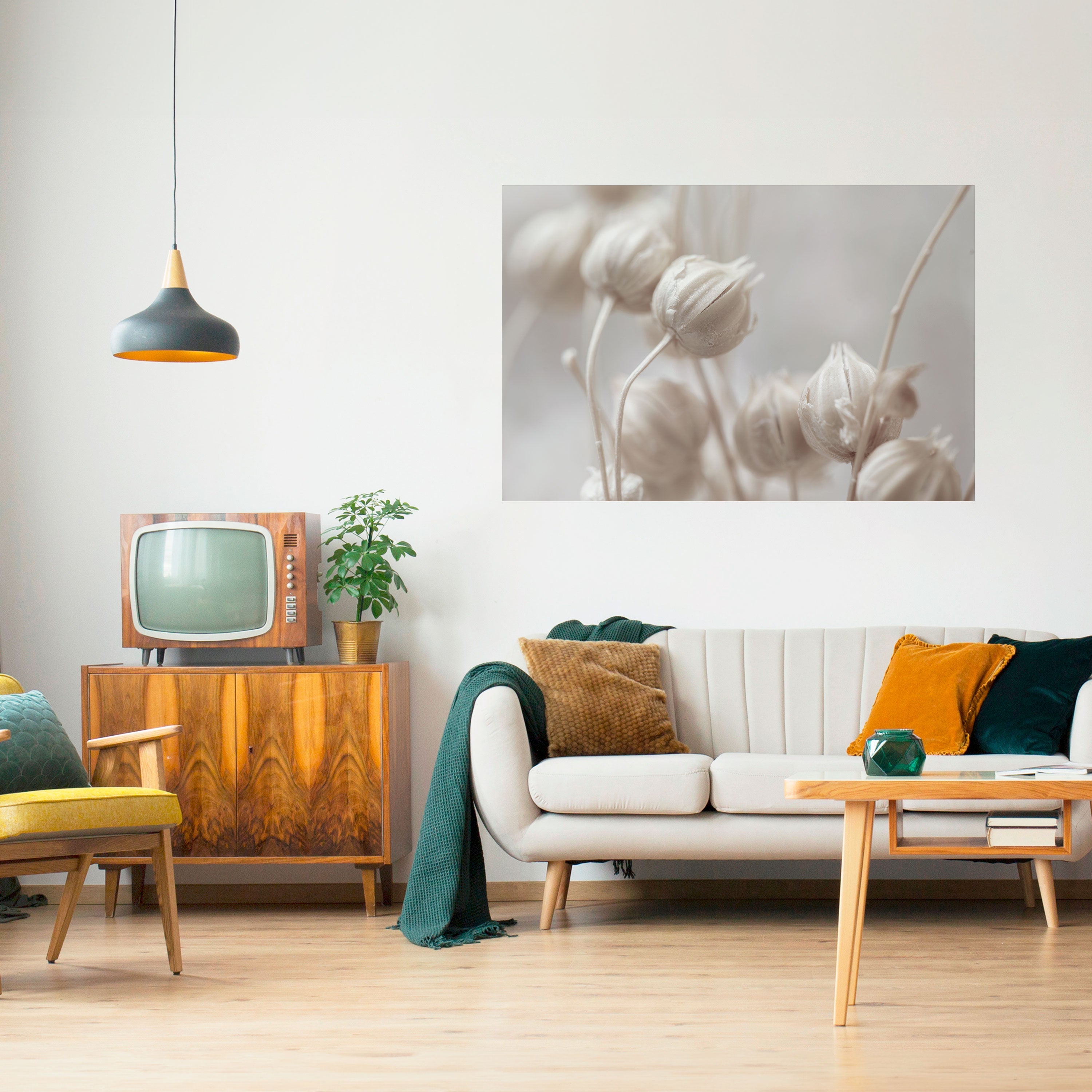 Affiche horizontale autocollante « BLUSH BOTANIQUE MYSTIQUE »