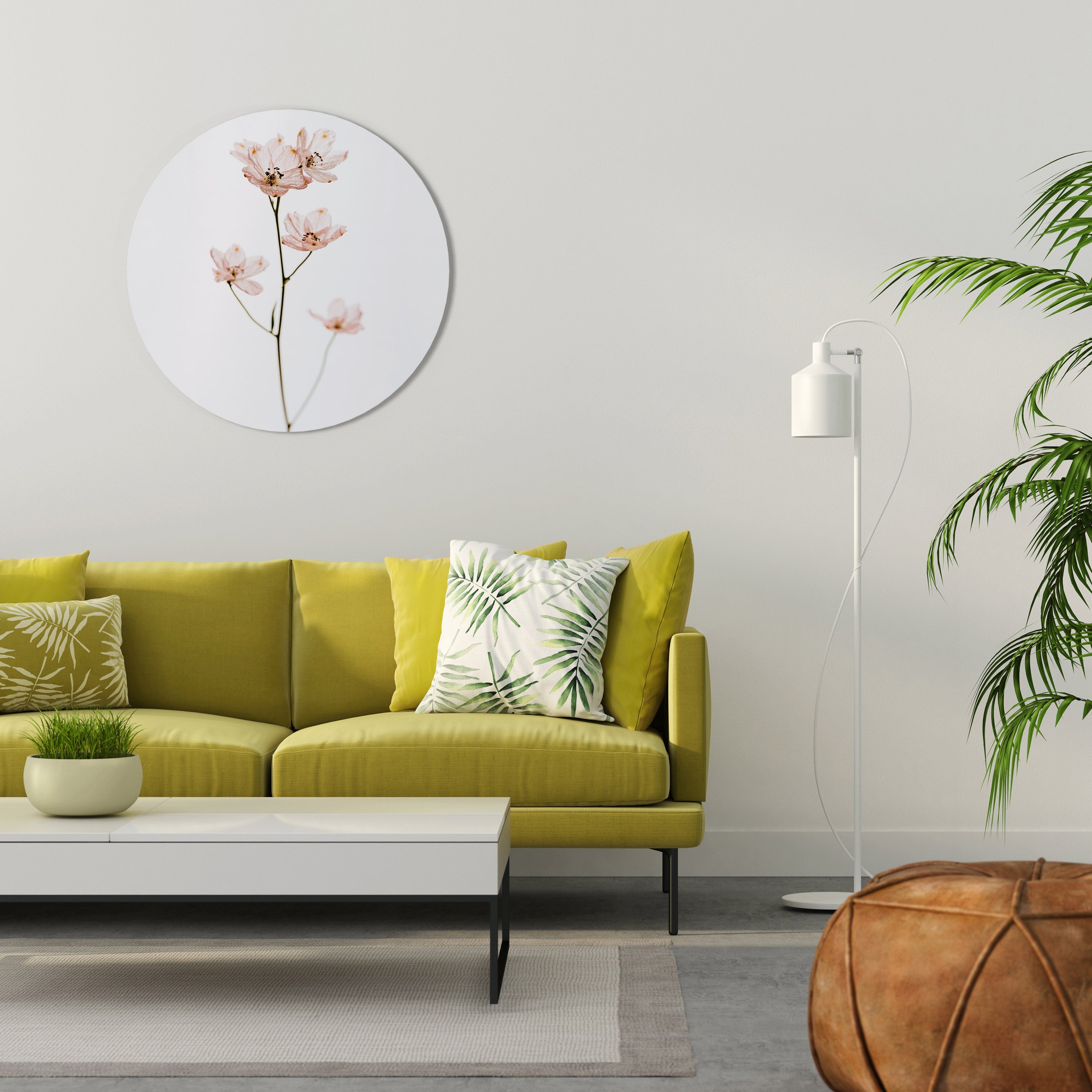 Murmures de rose Décoration murale ronde