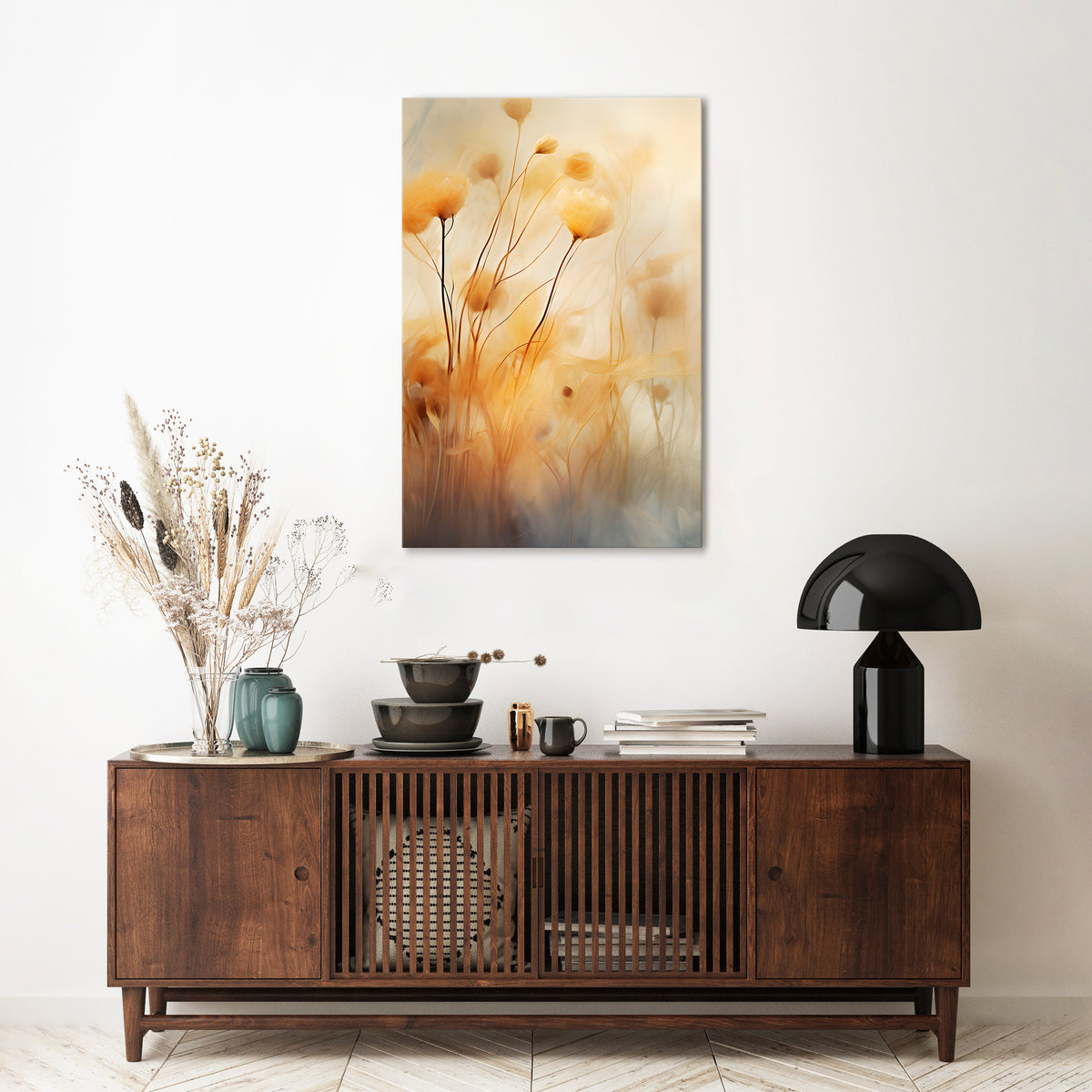 GOLDEN HUE EMBRACE Vertical Canvas Print