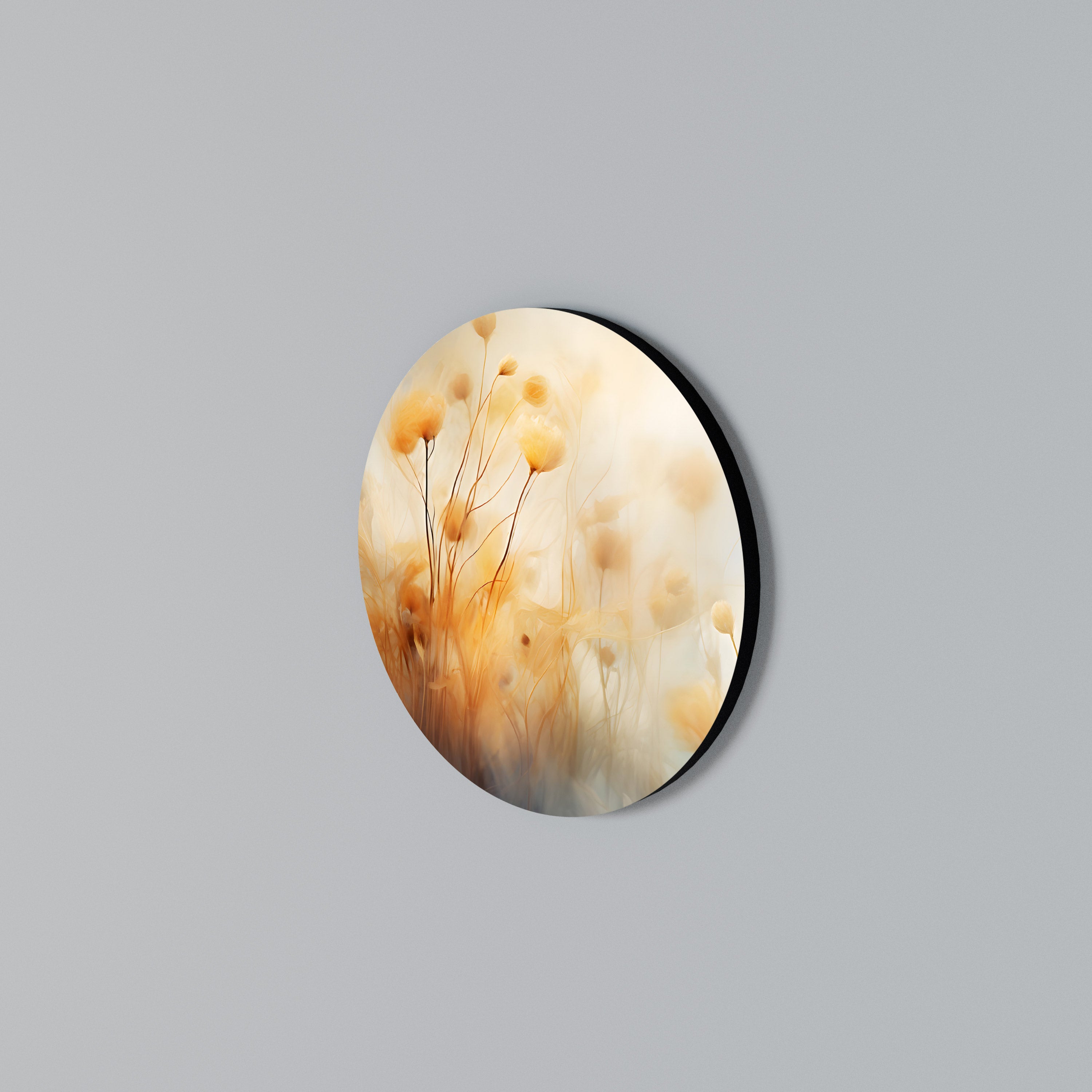 GOLDEN HUE EMBRACE Round Wall Art