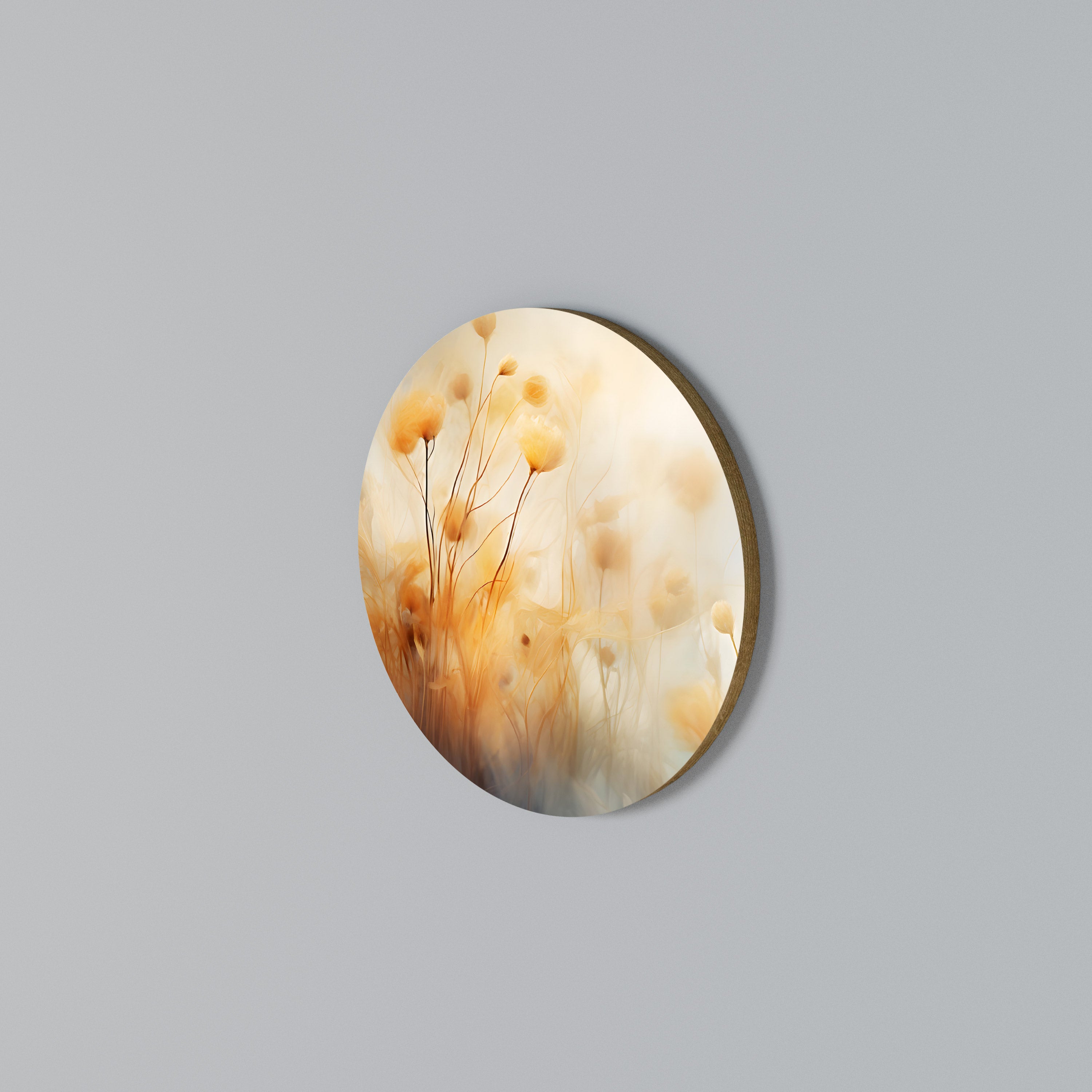 GOLDEN HUE EMBRACE Round Wall Art