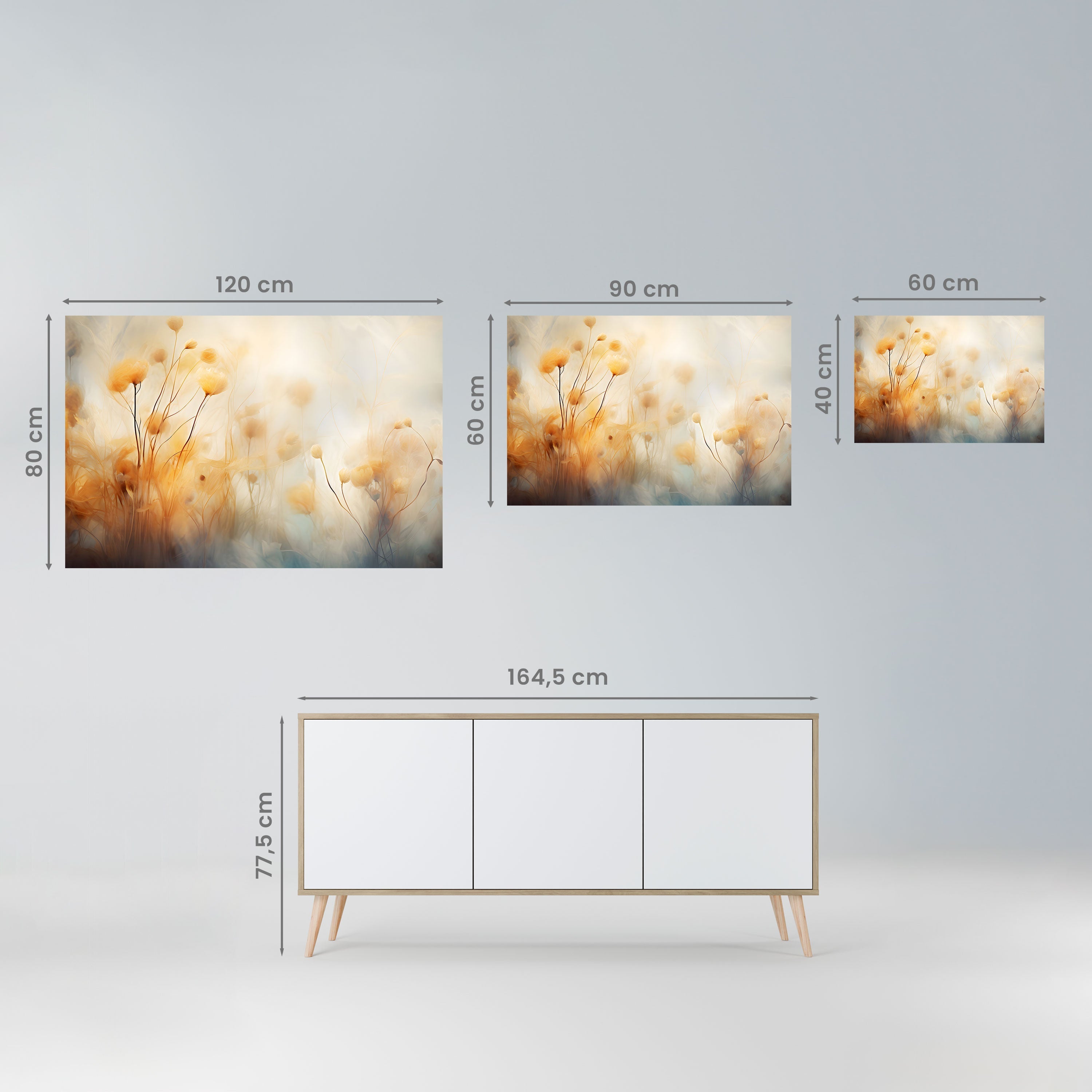 Affiche horizontale autocollante GOLDEN HUE EMBRACE
