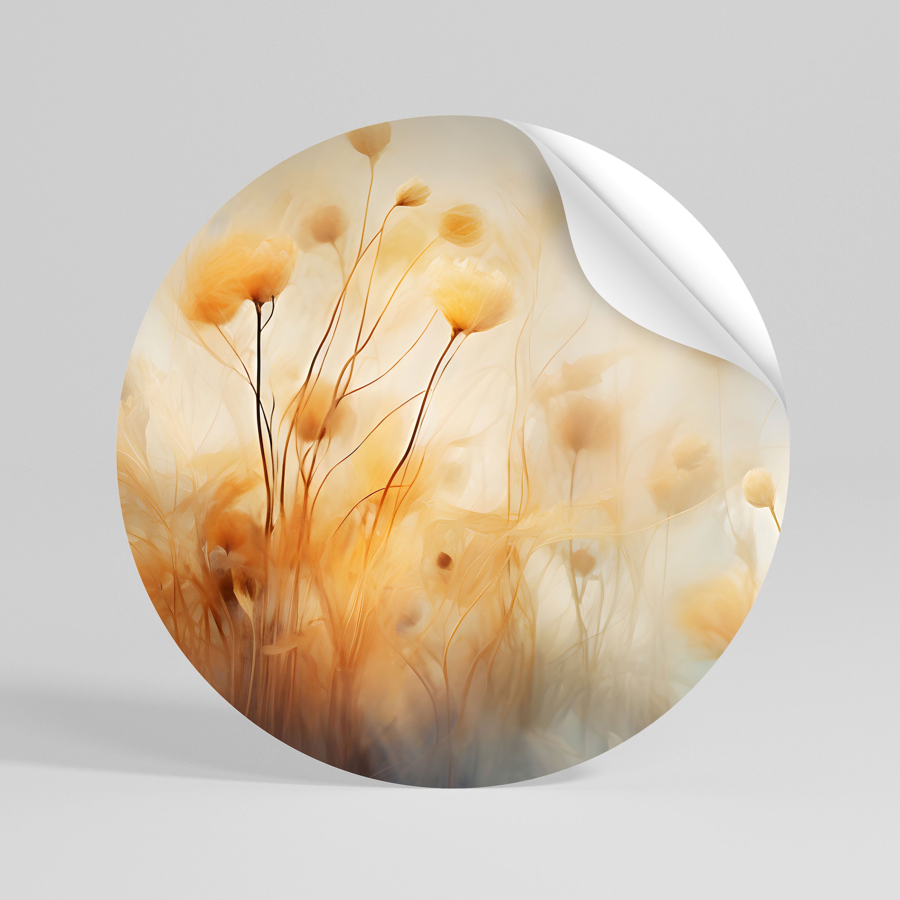 GOLDEN HUE EMBRACE Peel and Stick Round Sticker