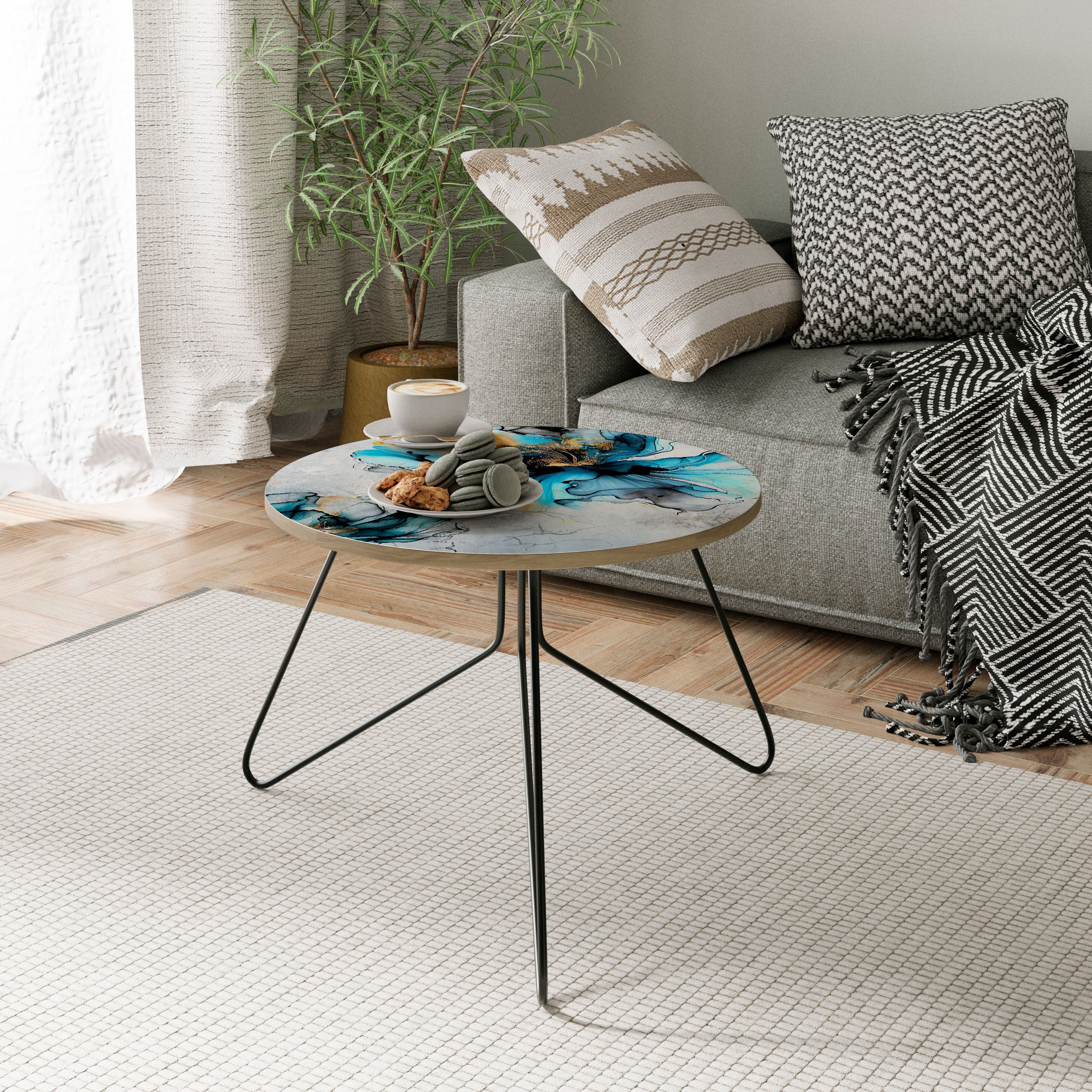 Table basse COBALT BLOSSOMS 60