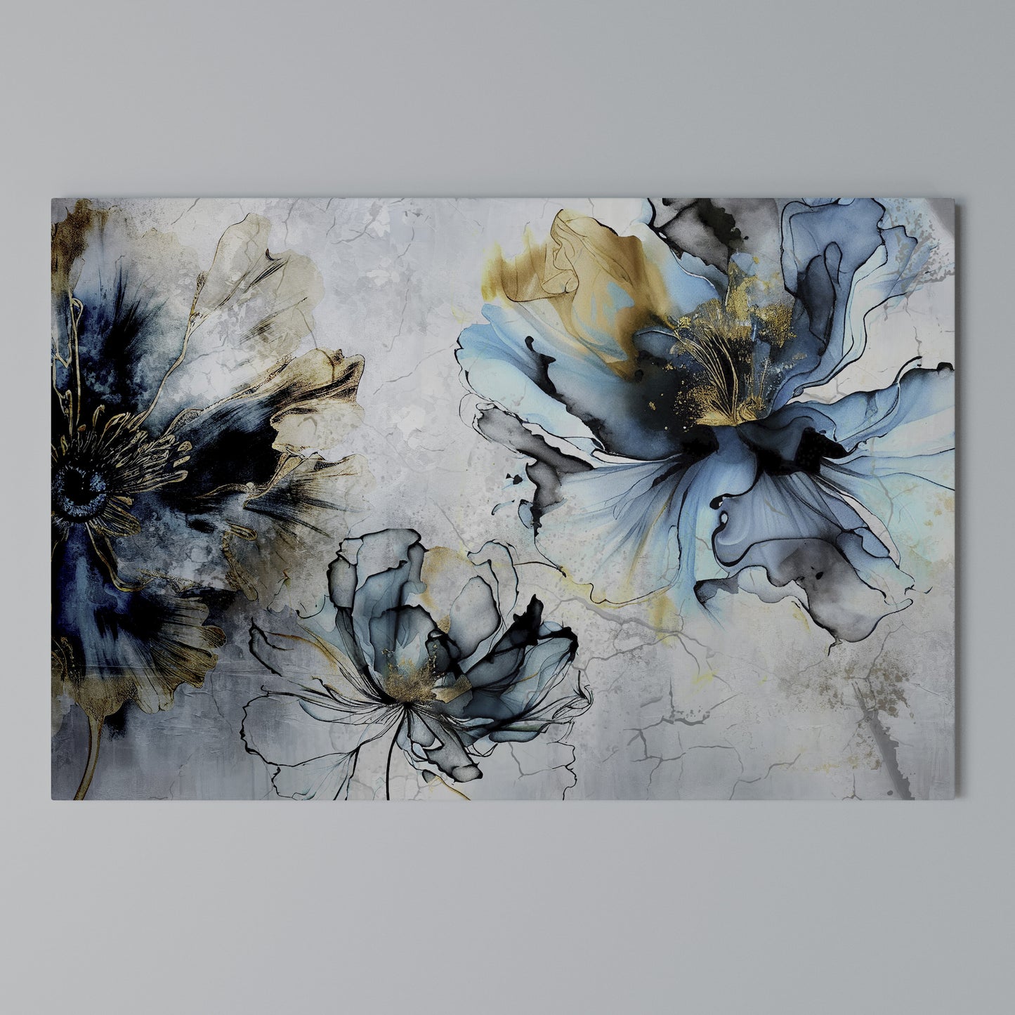 COBALT BLOSSOMS Horizontal Canvas Print