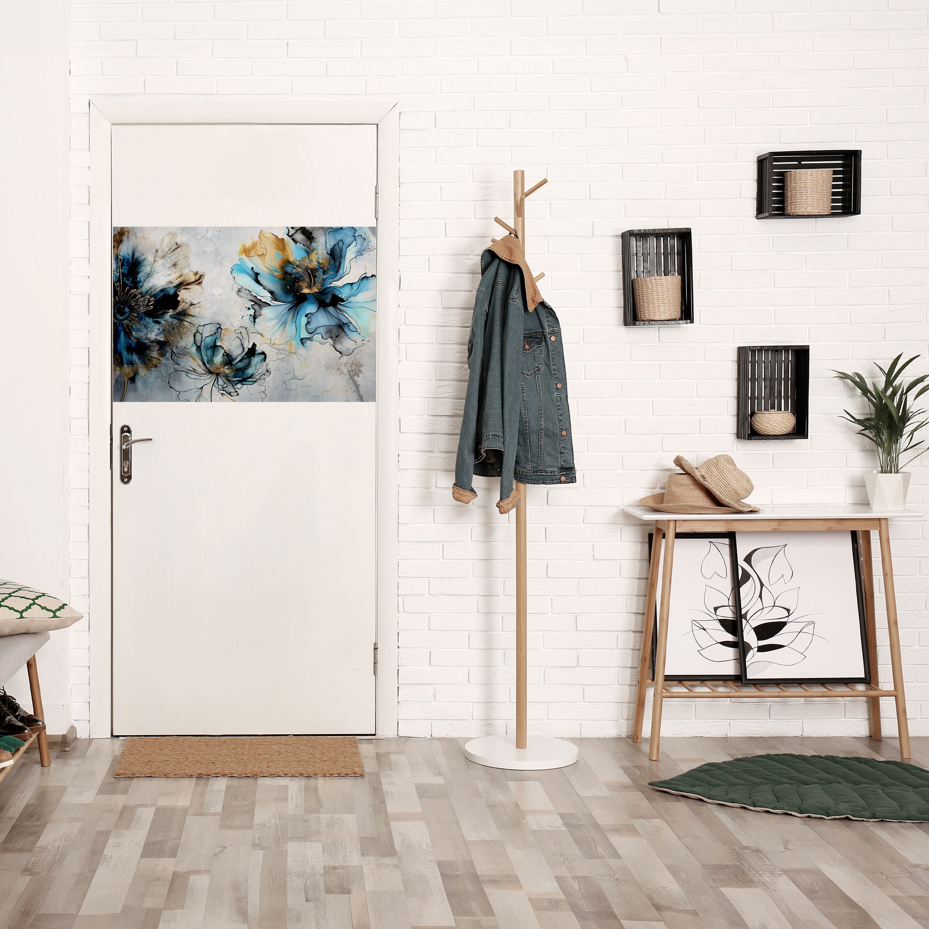 Affiche horizontale autocollante « FLEURS DE COBALT »