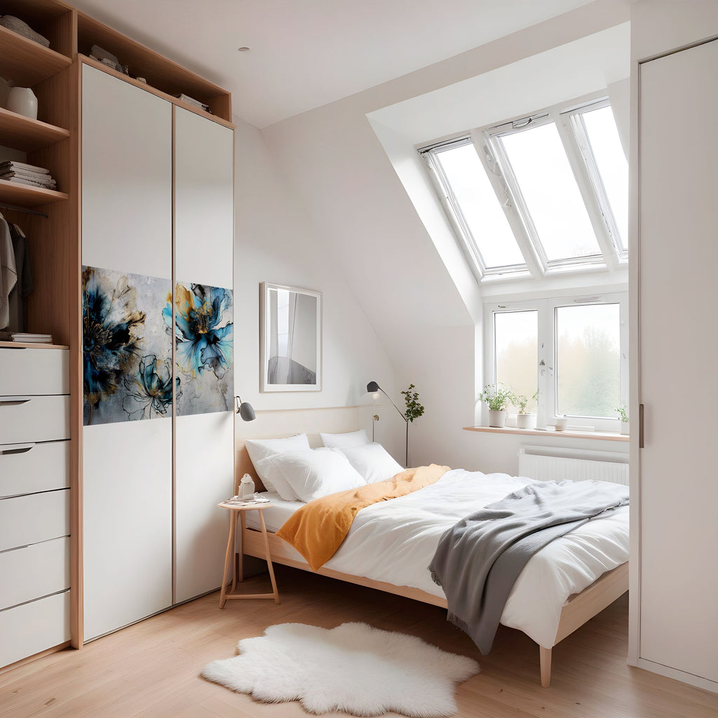 Affiche horizontale autocollante « FLEURS DE COBALT »