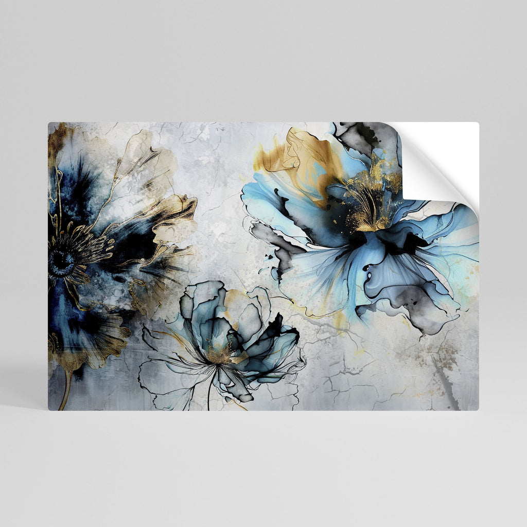 Affiche horizontale autocollante « FLEURS DE COBALT »