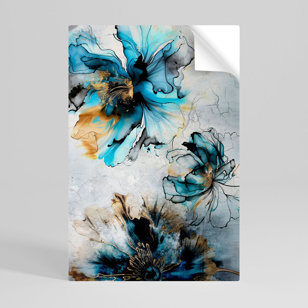 Affiche verticale autocollante « FLEURS DE COBALT »