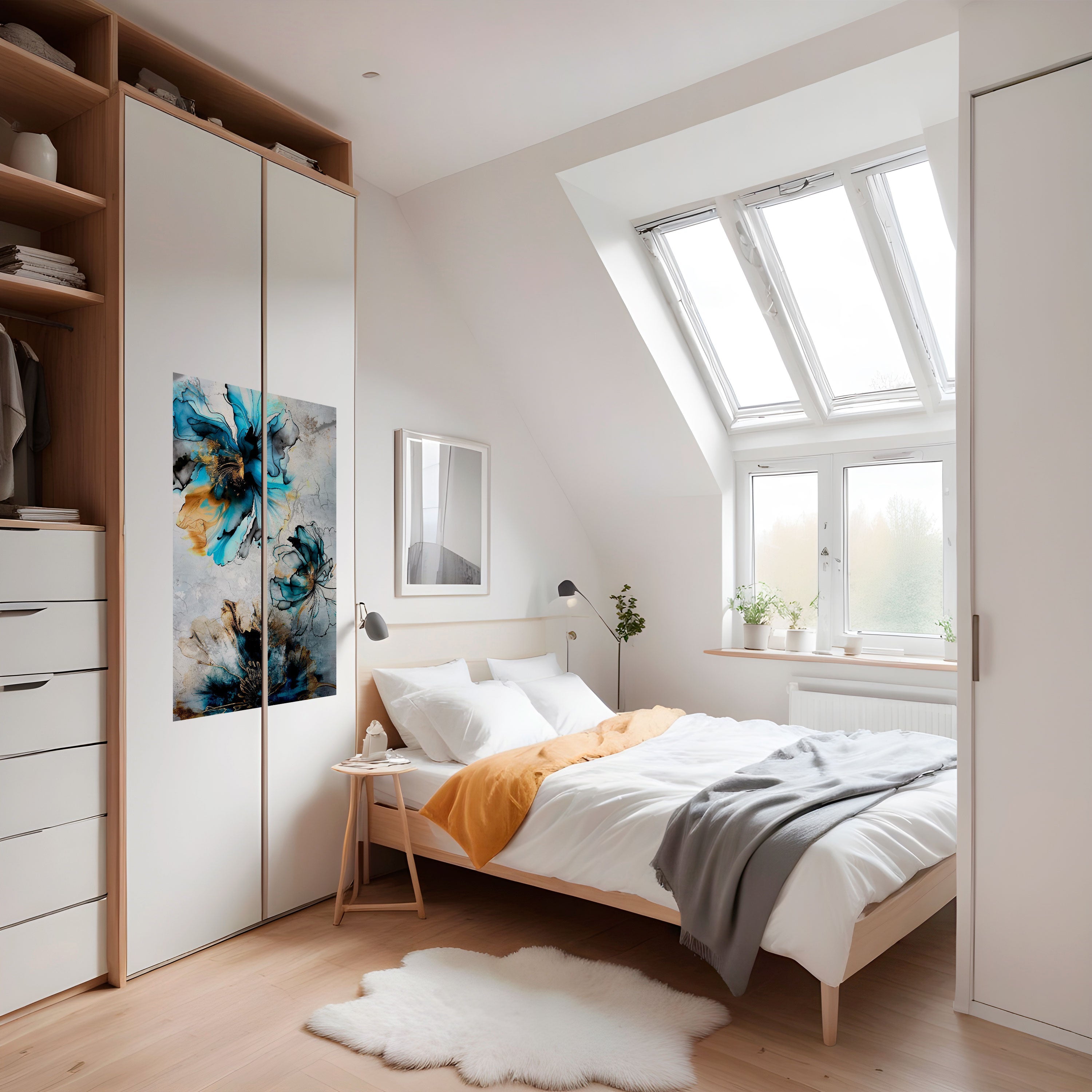 Affiche verticale autocollante « FLEURS DE COBALT »