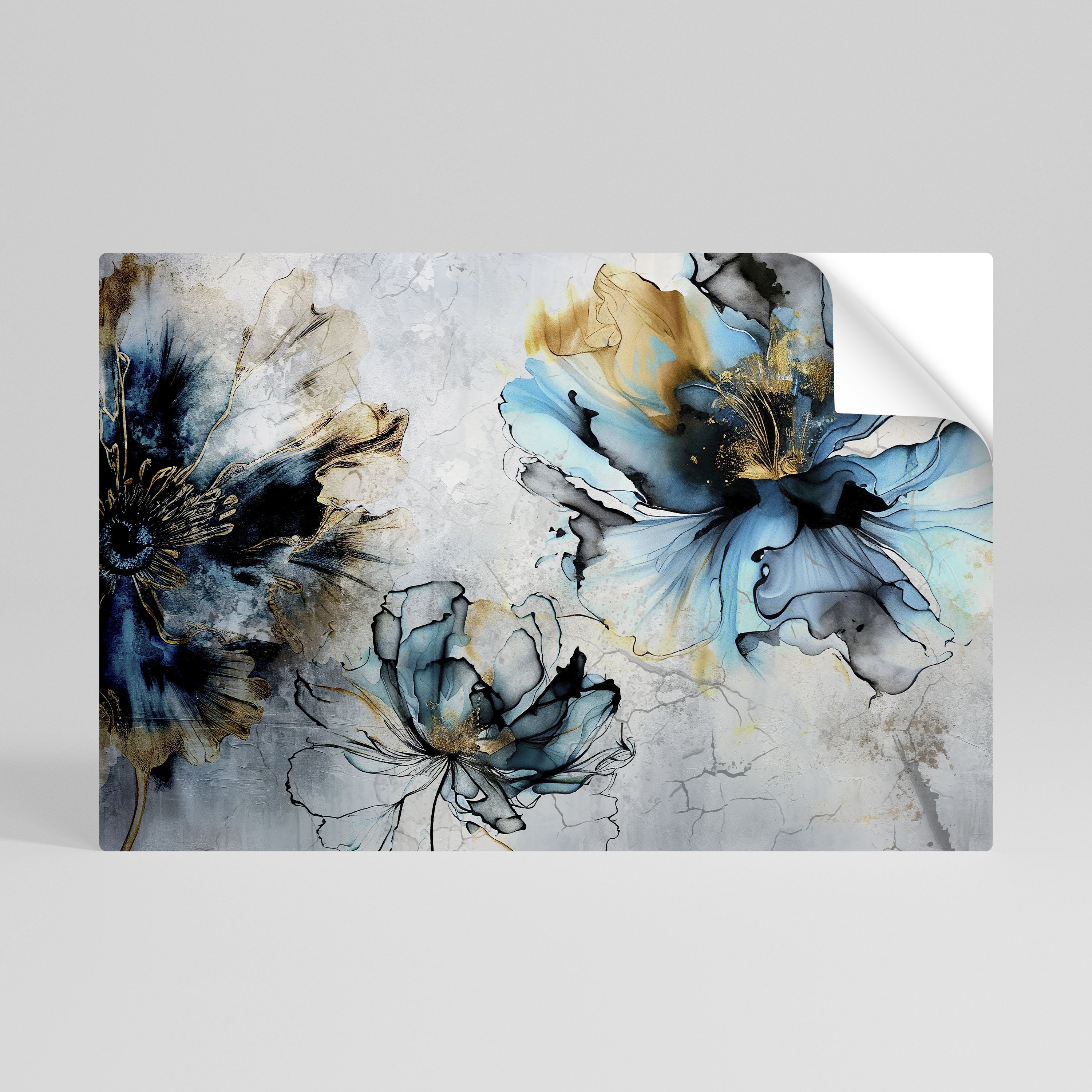 Affiche horizontale autocollante « FLEURS DE COBALT »