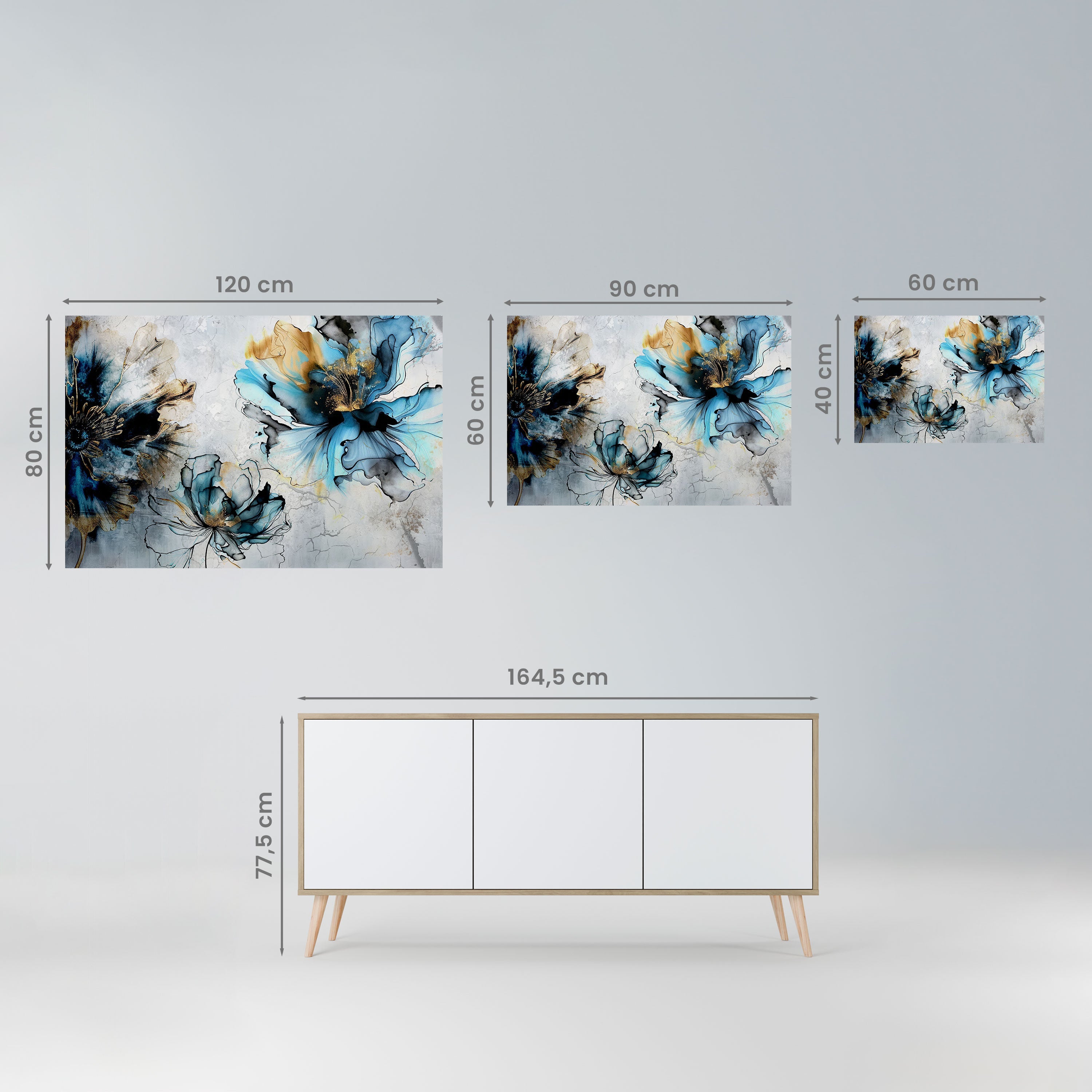 Affiche horizontale autocollante « FLEURS DE COBALT »