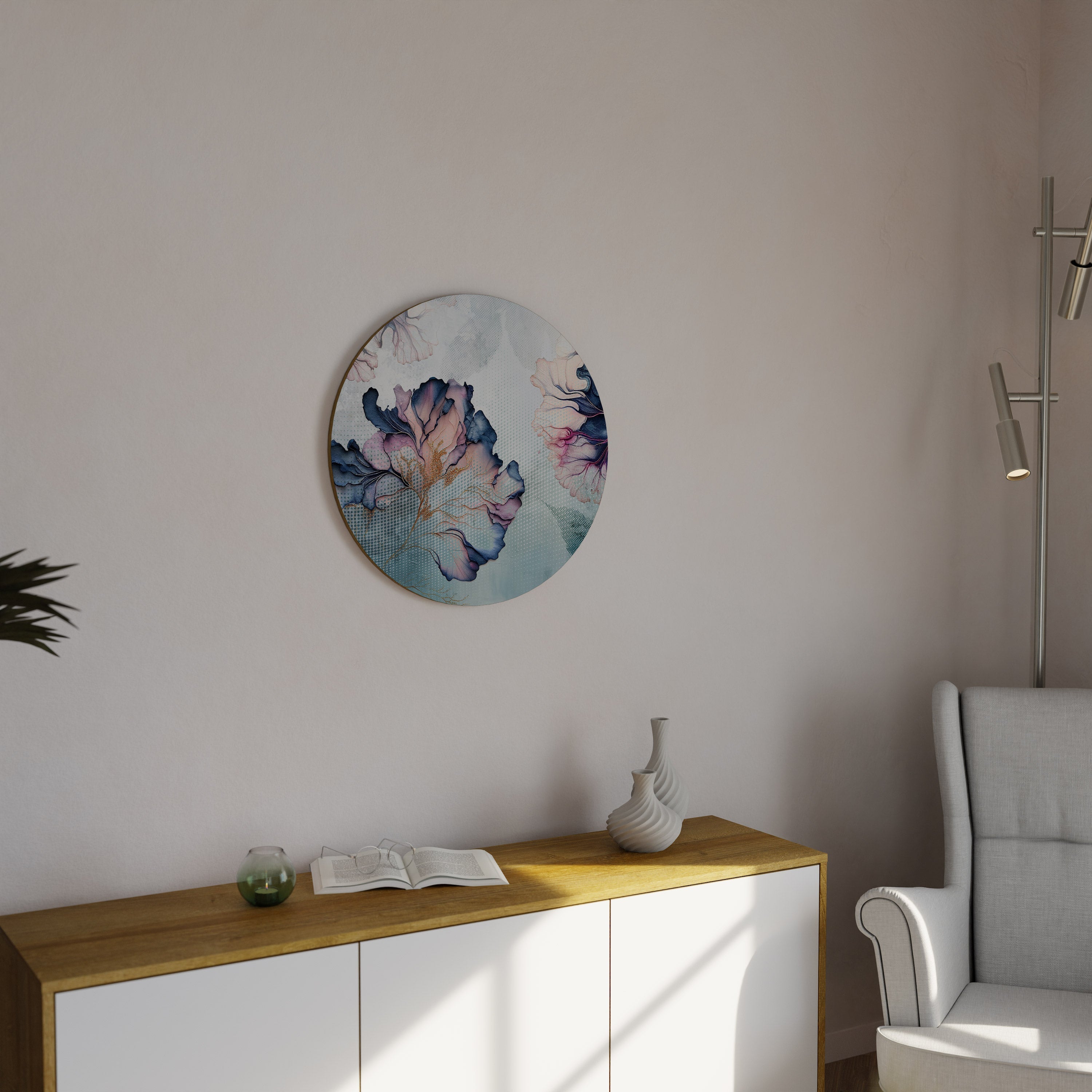 Décoration murale ronde ICY BLOSSOMS