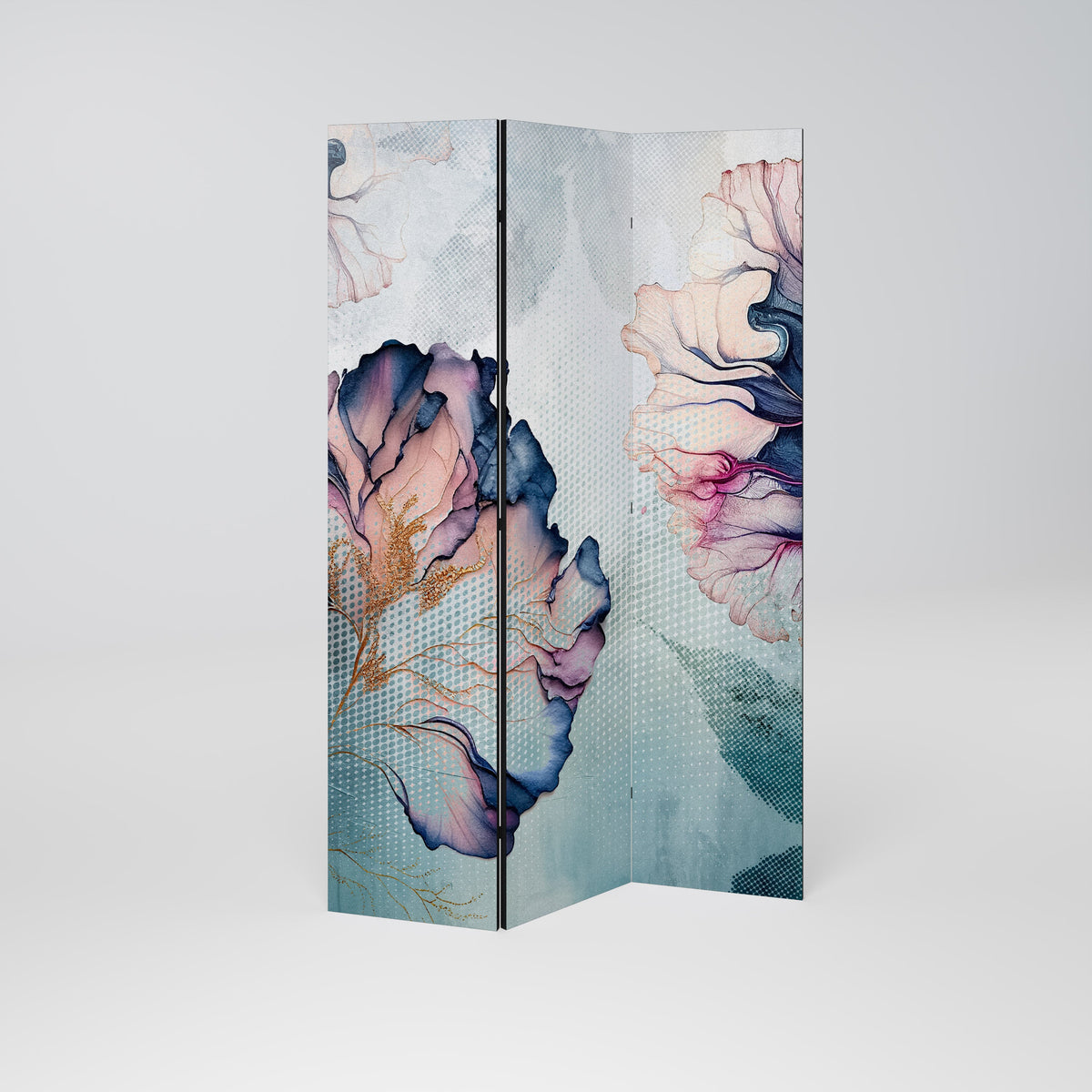 ICY BLOSSOMS Decorative 3-Panel Room Divider
