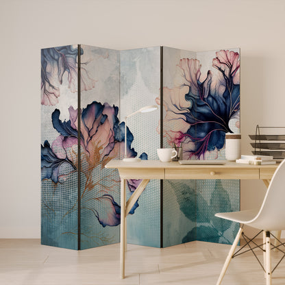 ICY BLOSSOMS 5-Panel Room Divider