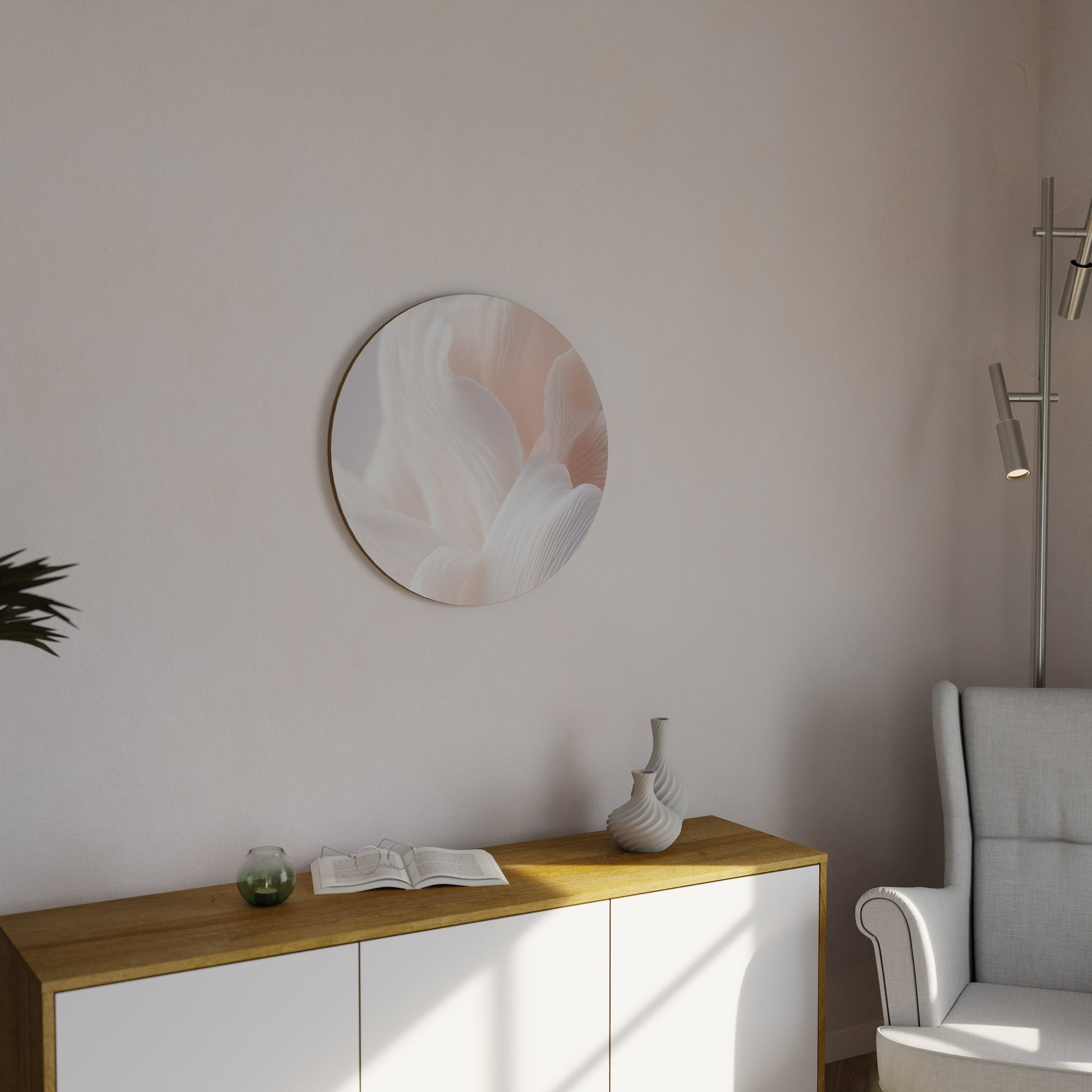 DELICATE PINK HARMONY Round Wall Art
