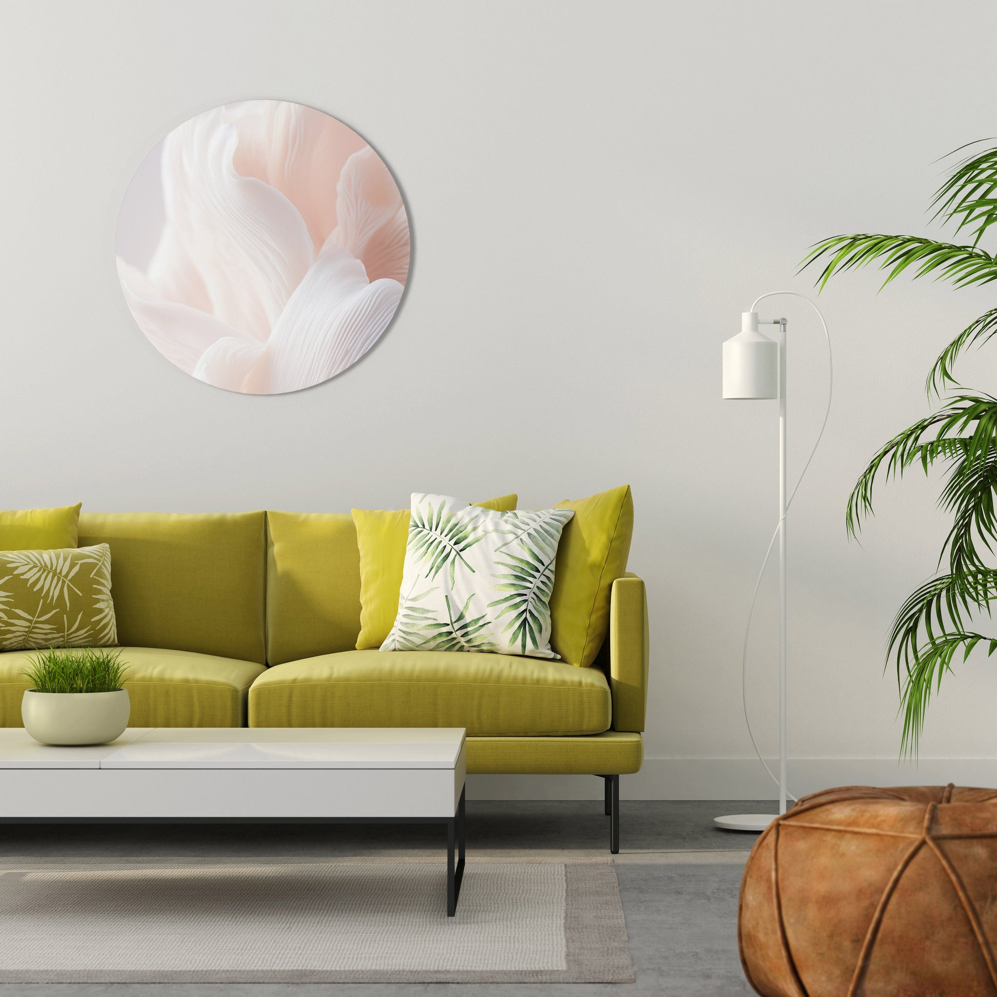 DELICATE PINK HARMONY Round Wall Art