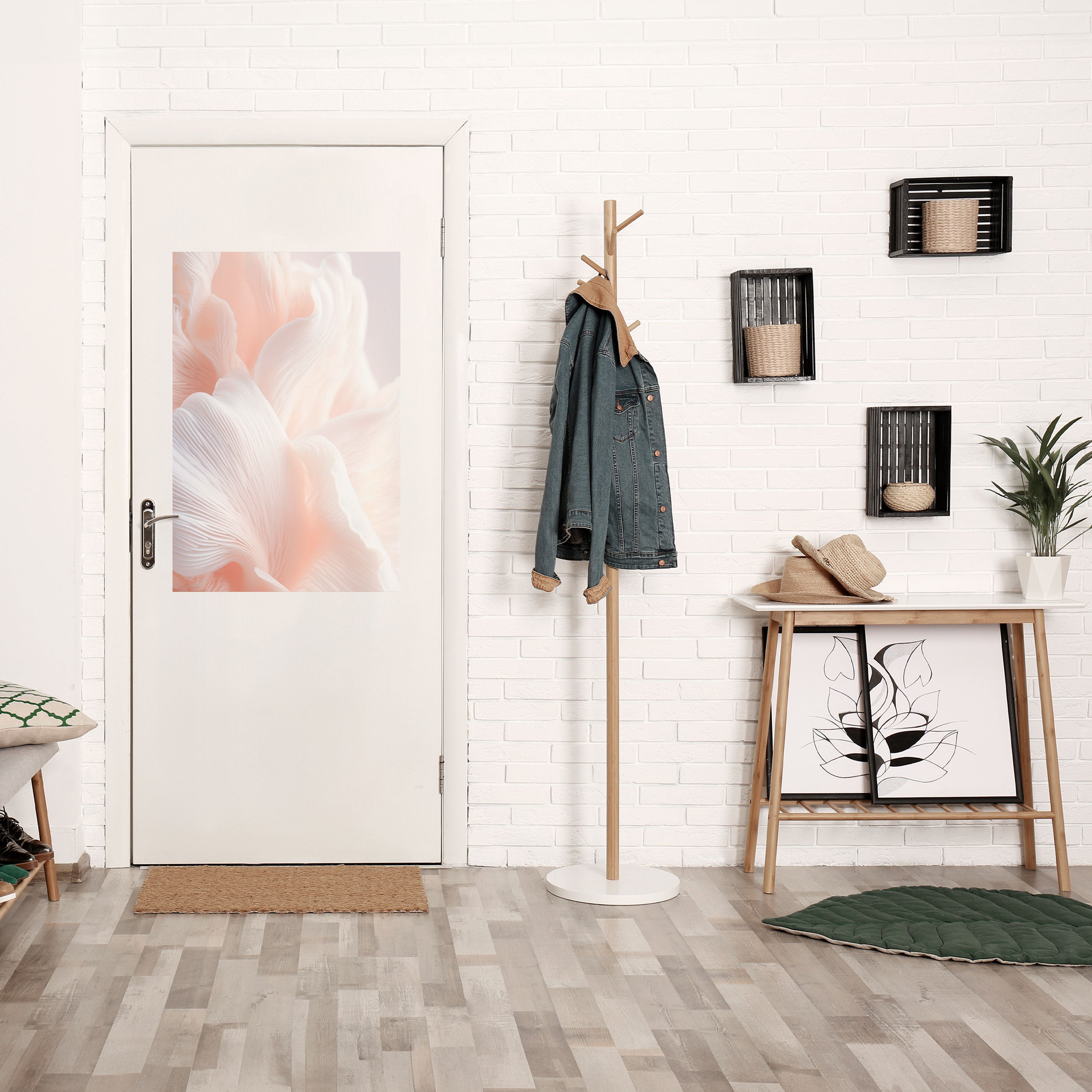 Affiche verticale autocollante « HARMONIE ROSE DÉLICATE »