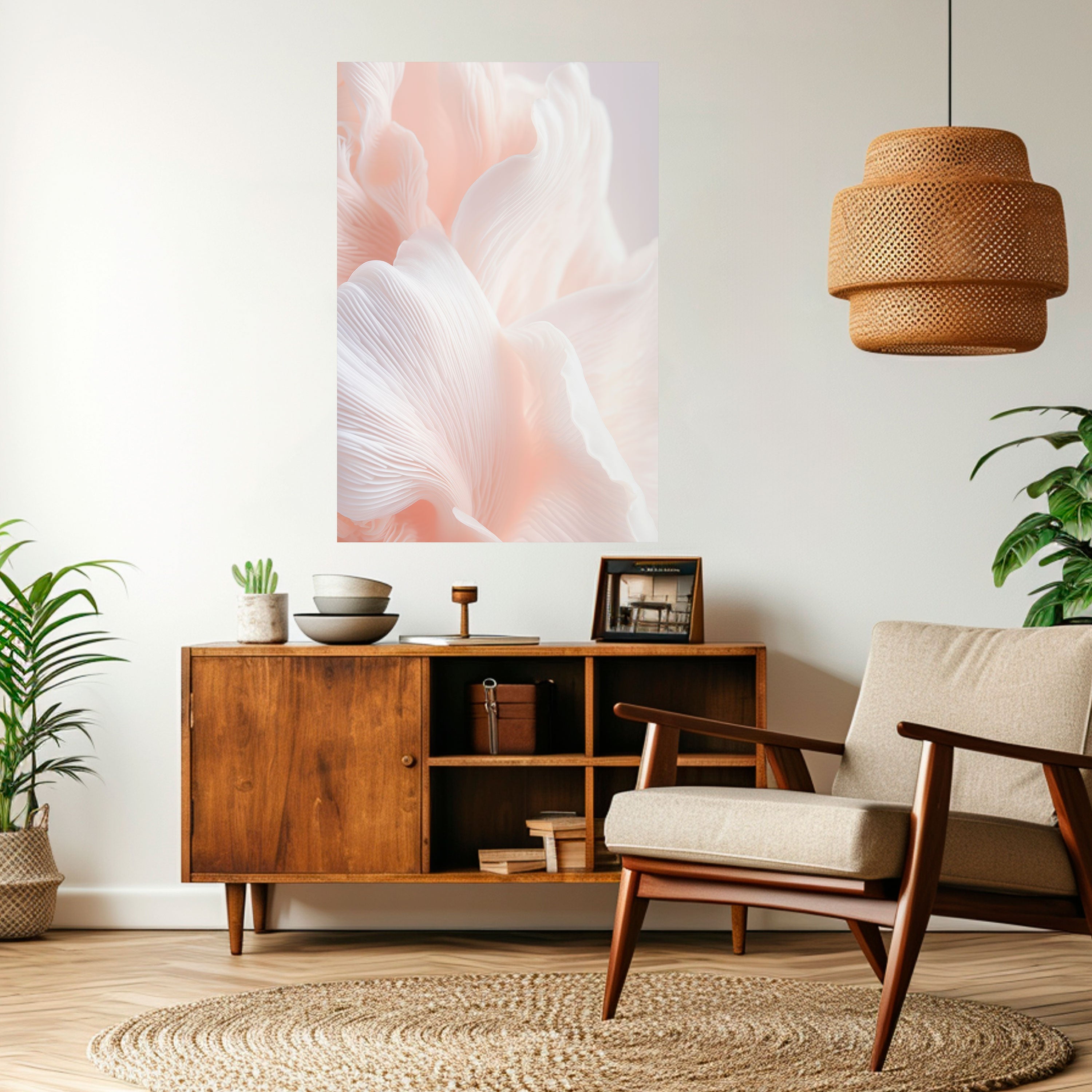 Affiche verticale autocollante « HARMONIE ROSE DÉLICATE »