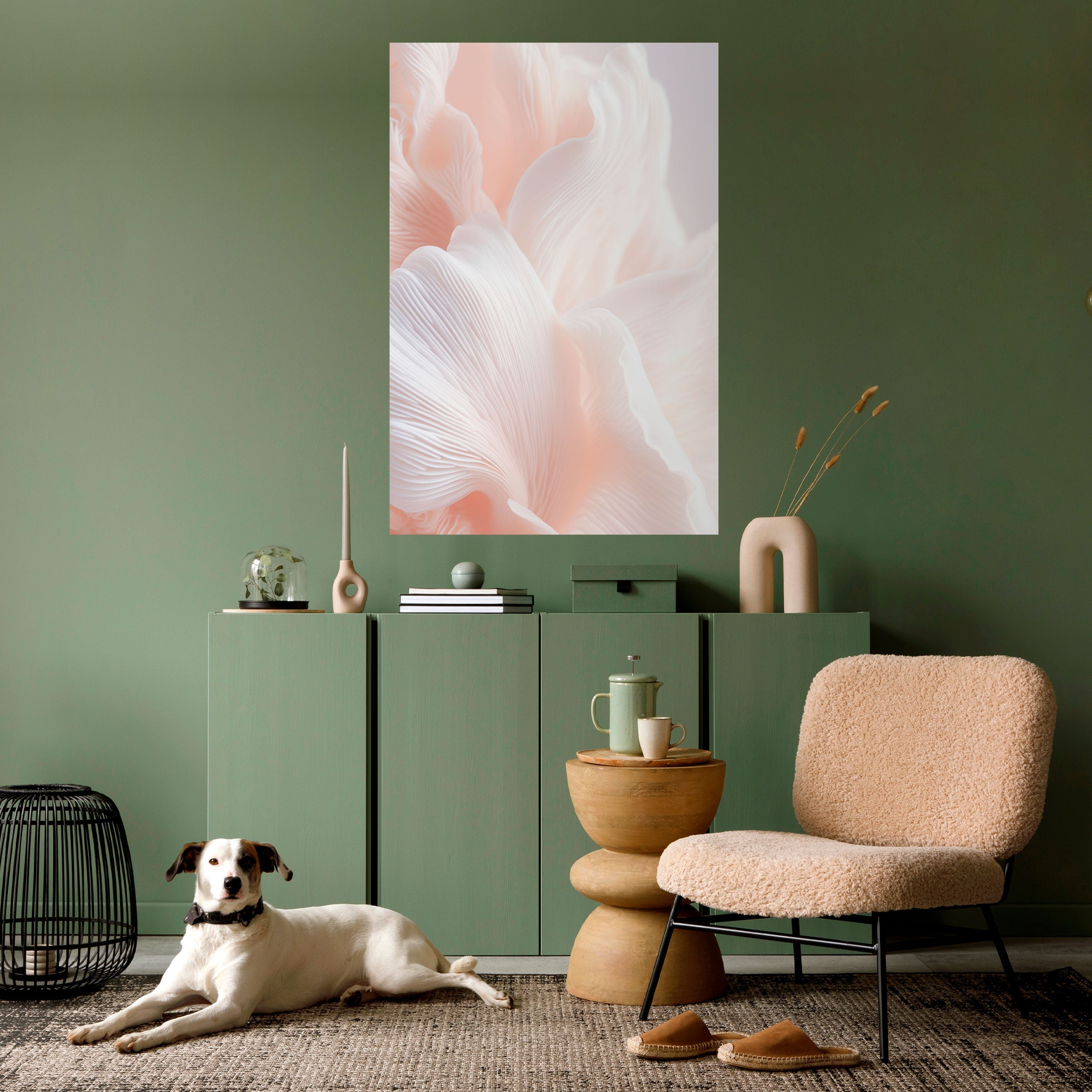 Affiche verticale autocollante « HARMONIE ROSE DÉLICATE »