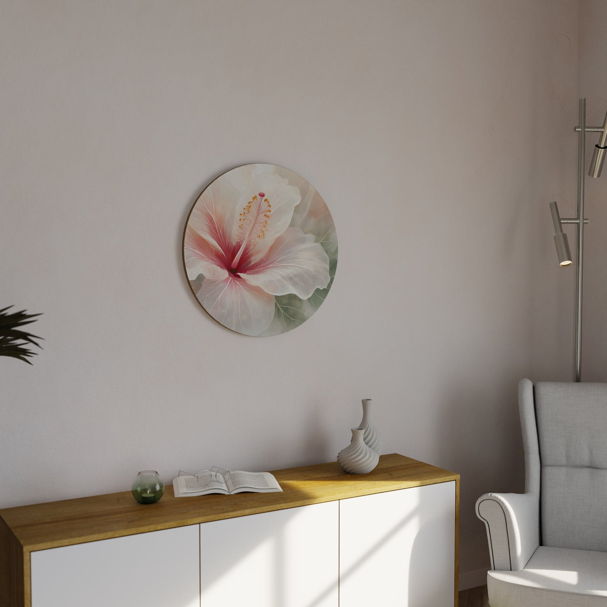 GOSSAMER FLORAL DREAM Round Wall Art