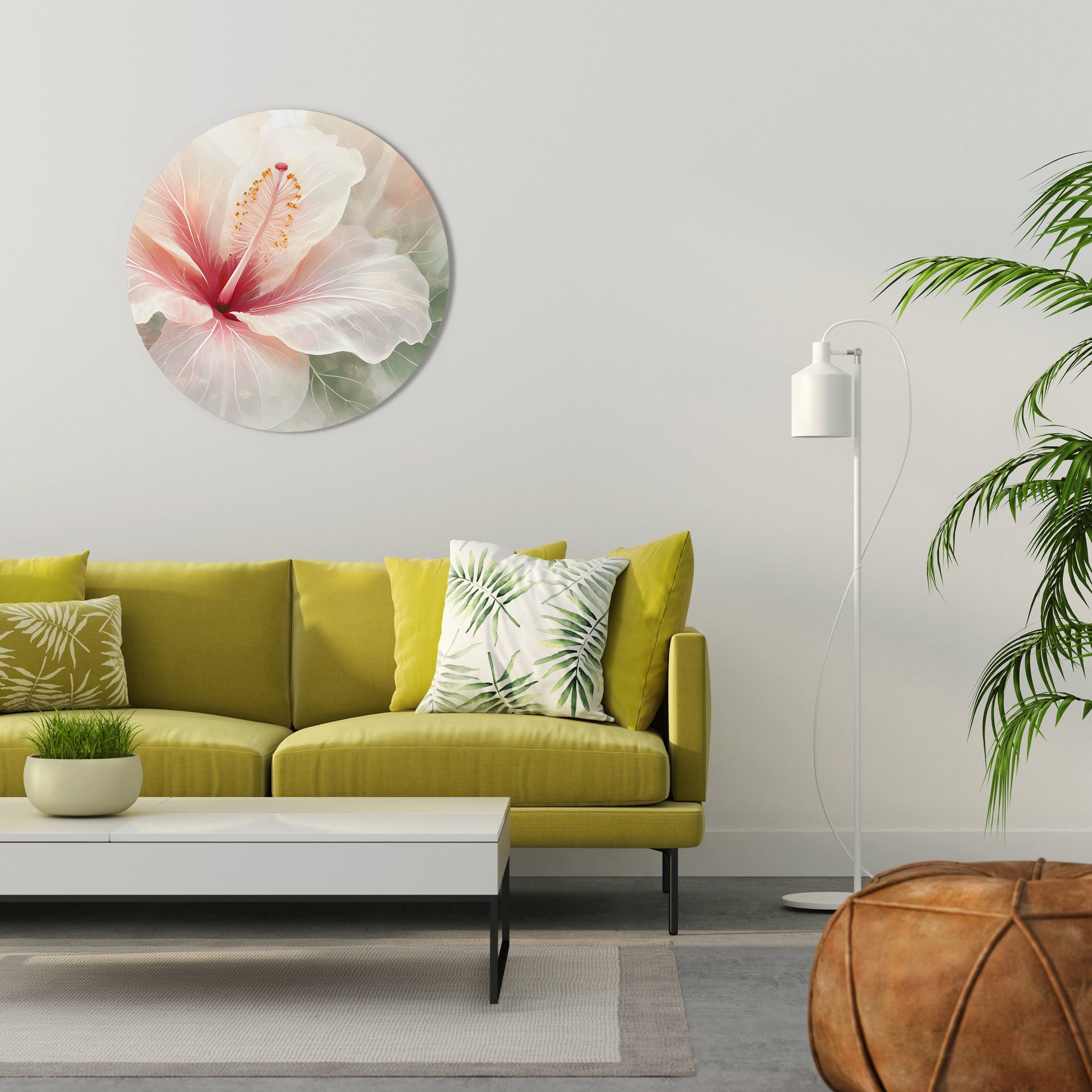 GOSSAMER FLORAL DREAM Round Wall Art