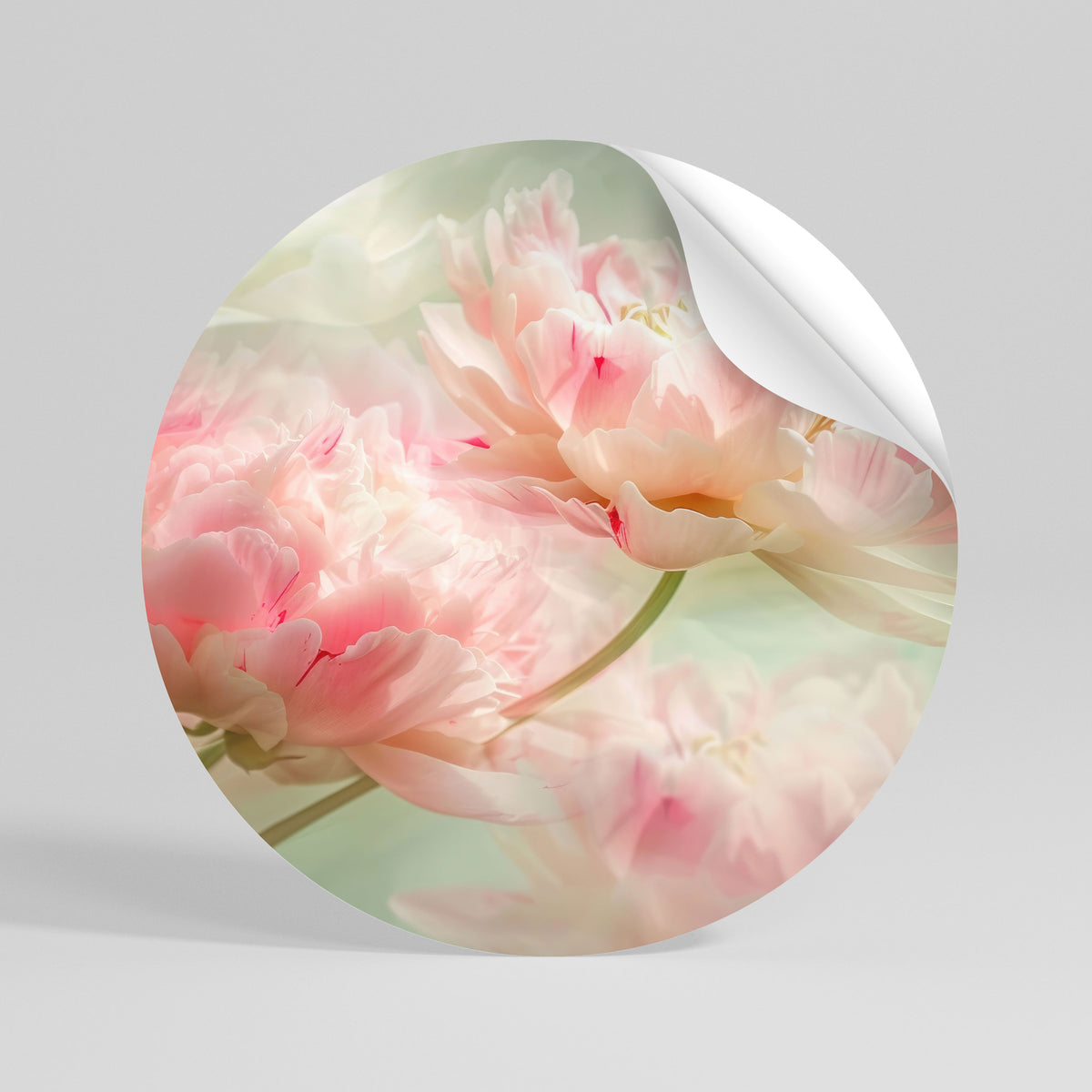 GENTLE HARMONY UNFOLDED Peel and Stick Round Sticker