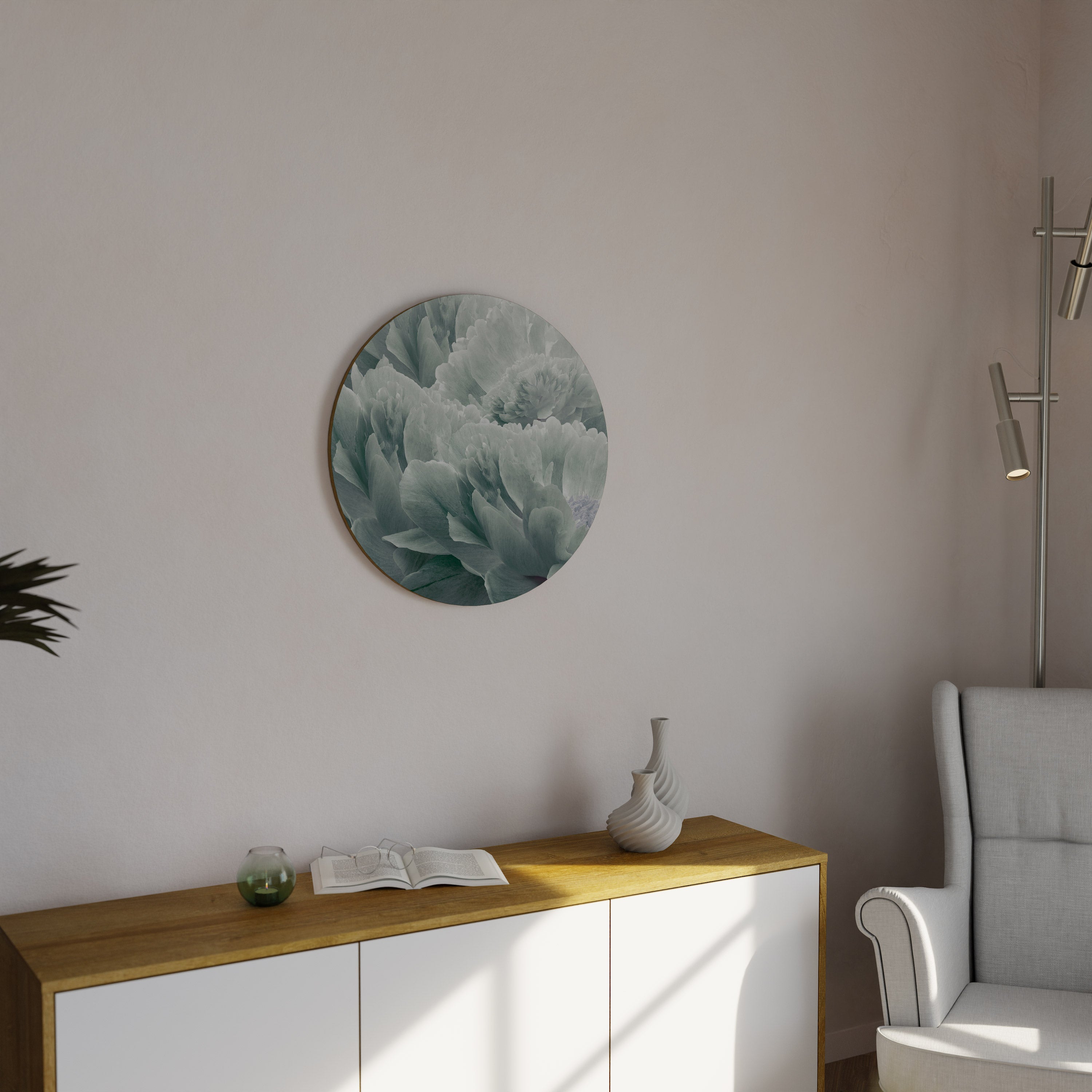 Décoration murale ronde PIVOINES ARBORICULEES