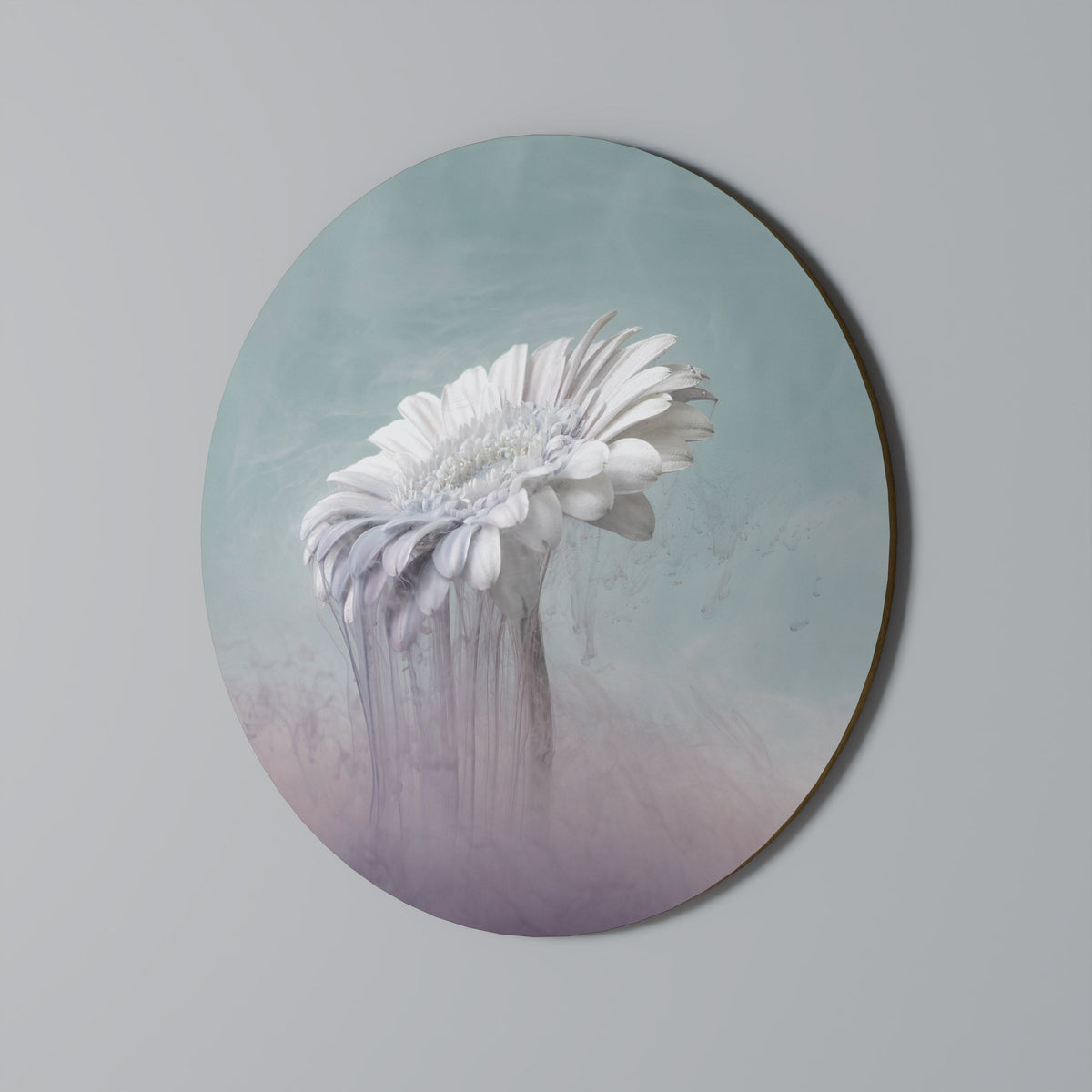 MELTING GERBERA Round Wall Art