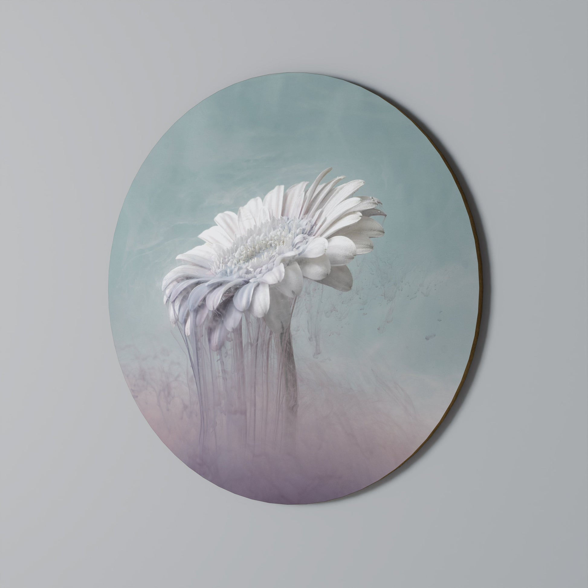 MELTING GERBERA Round Wall Art