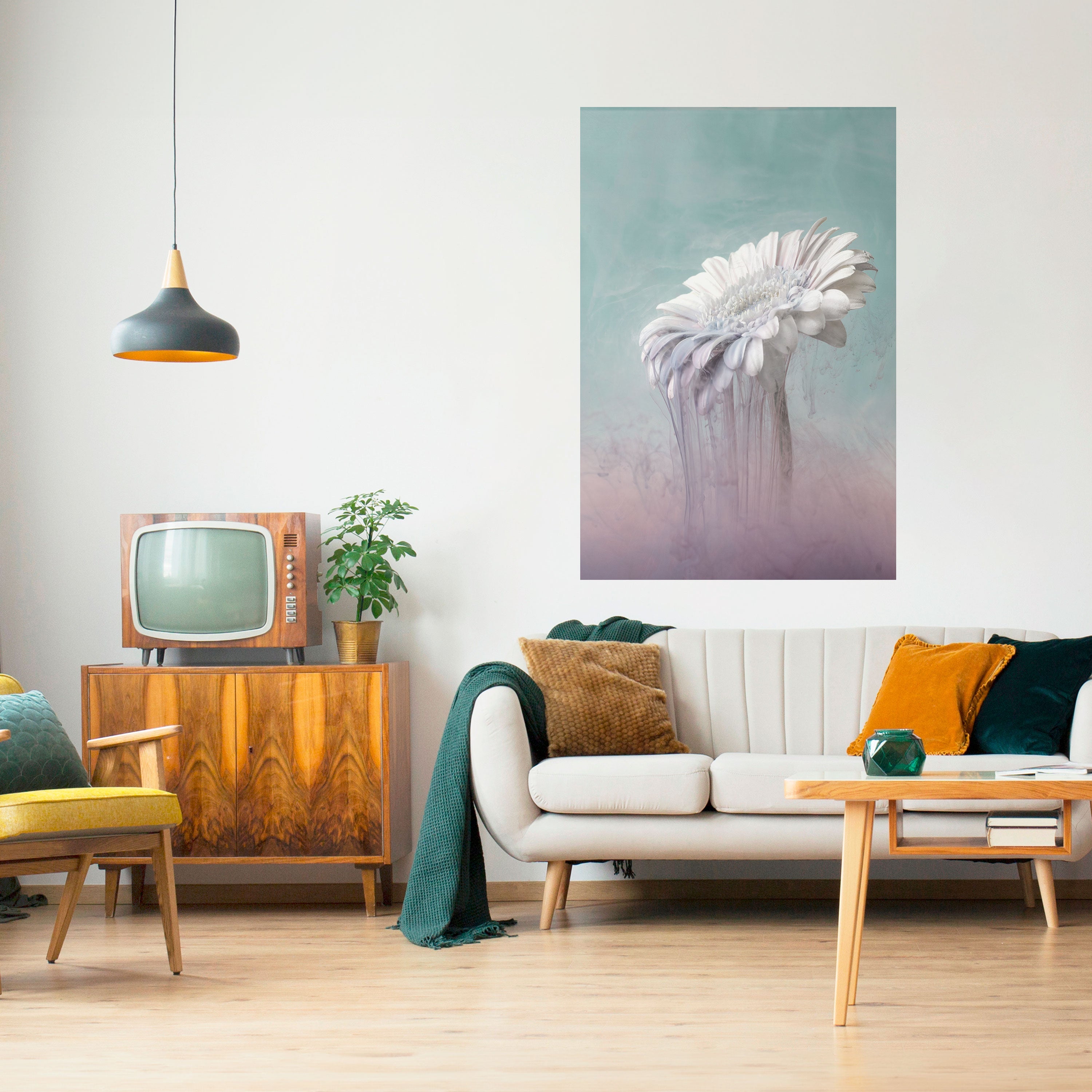 Affiche verticale autocollante « GERBERA FONDU »