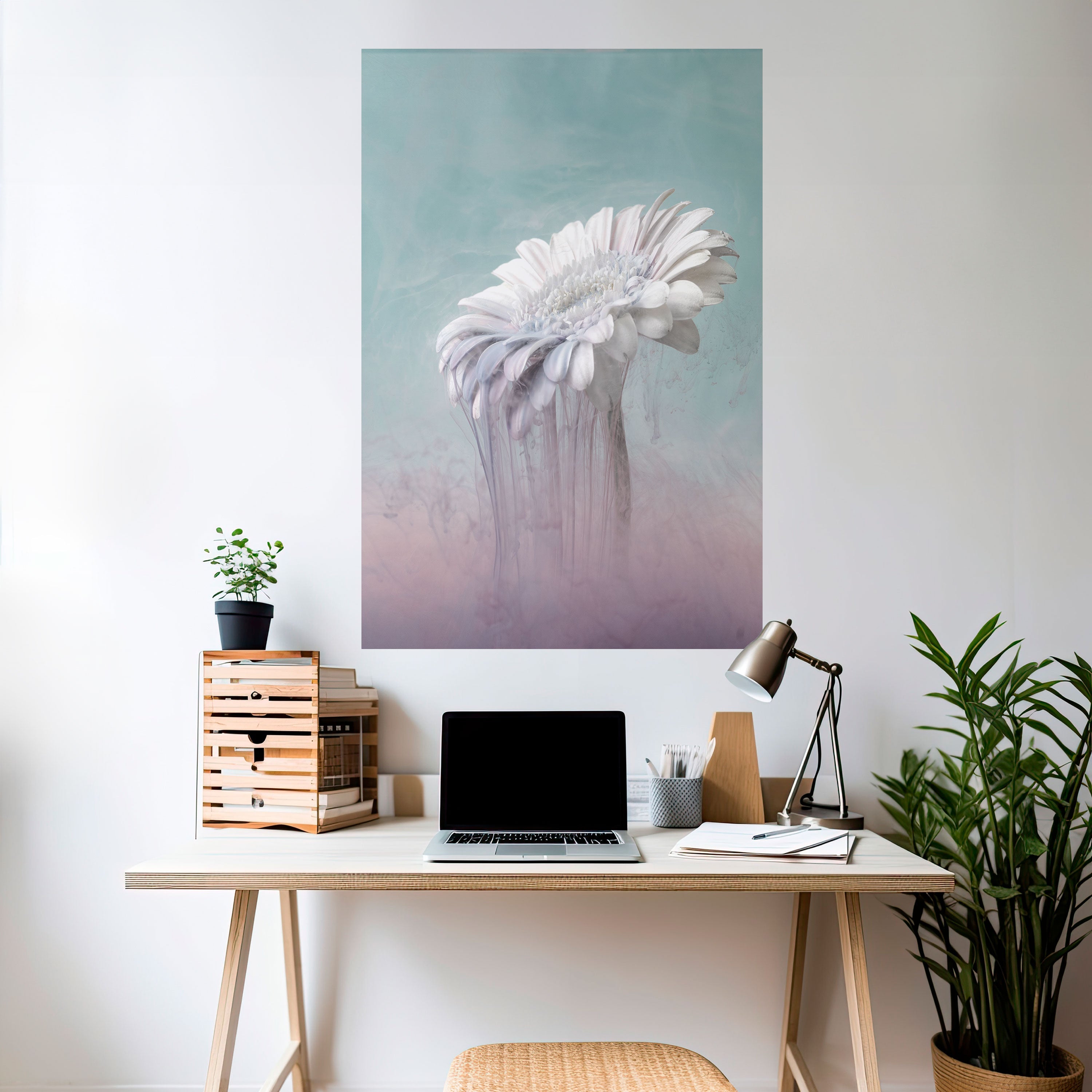 Affiche verticale autocollante « GERBERA FONDU »