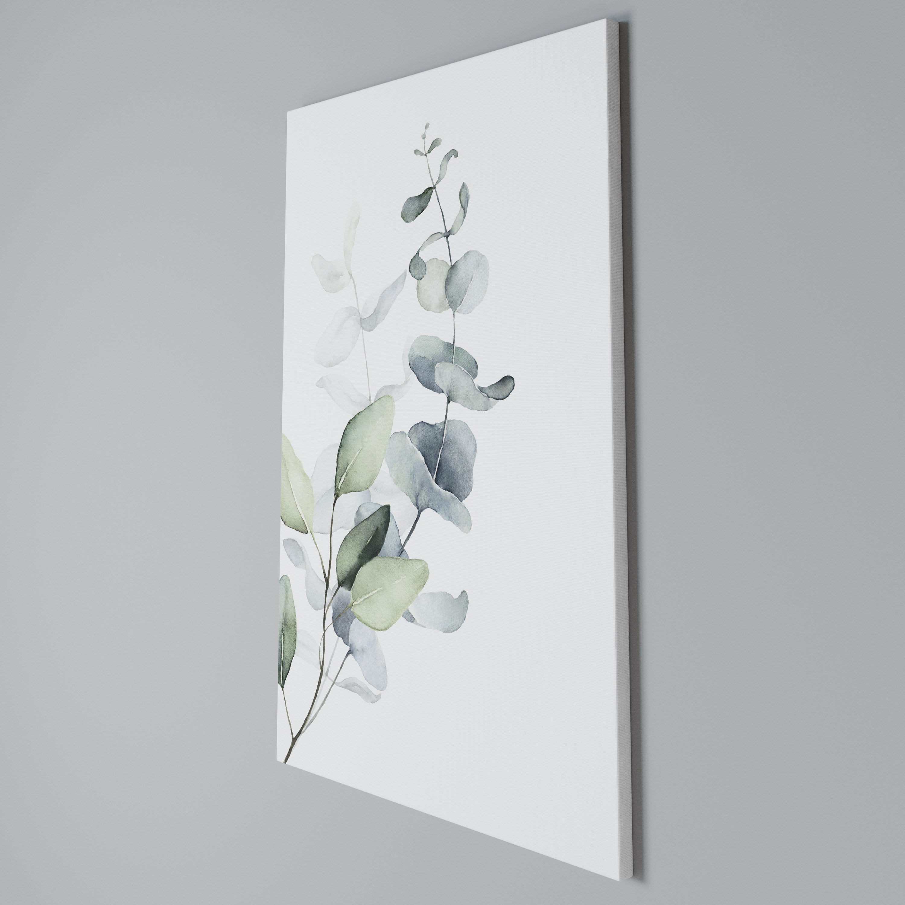 AQUA LEAF SYMPHONY Vertical Canvas Print