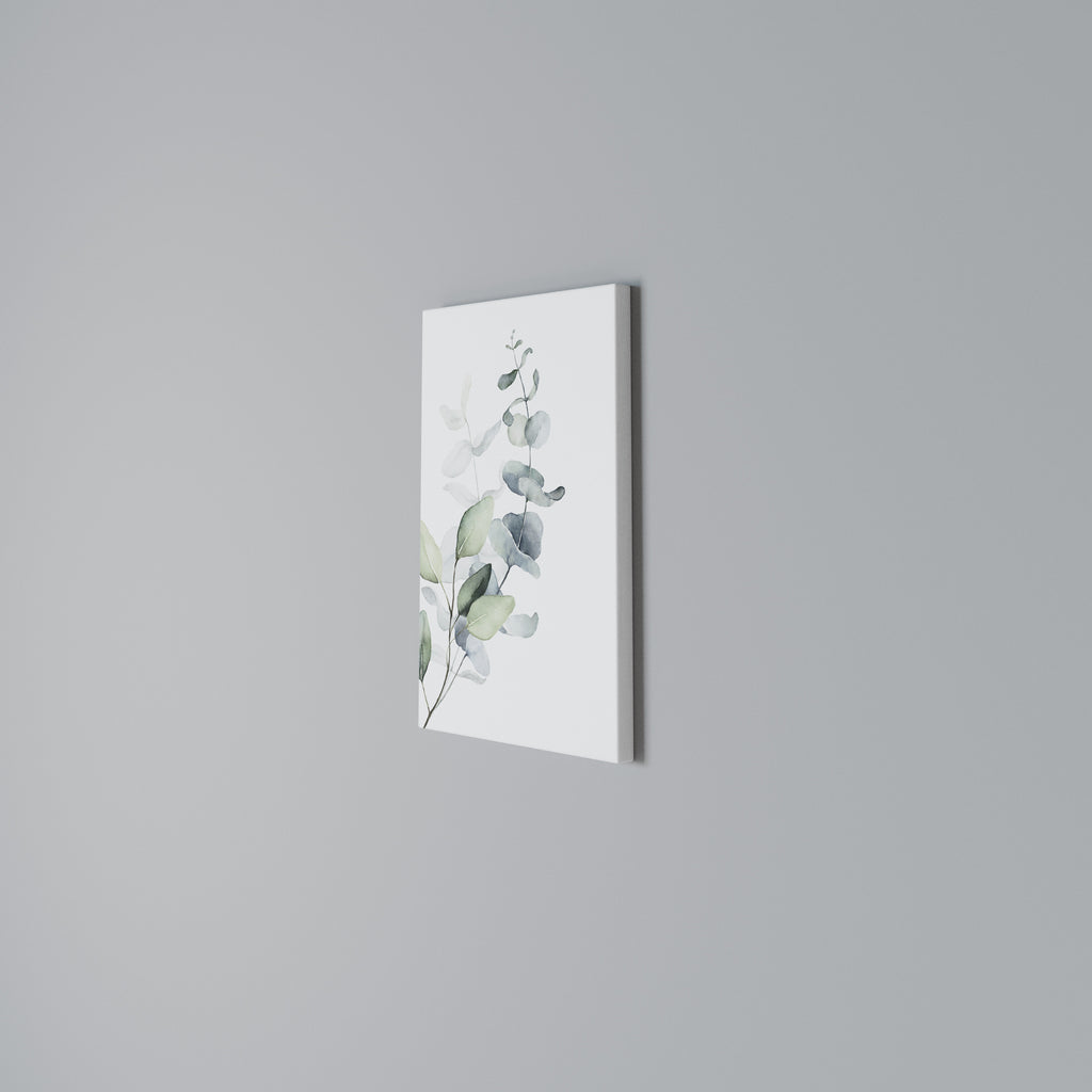 AQUA LEAF SYMPHONY Vertical Canvas Print
