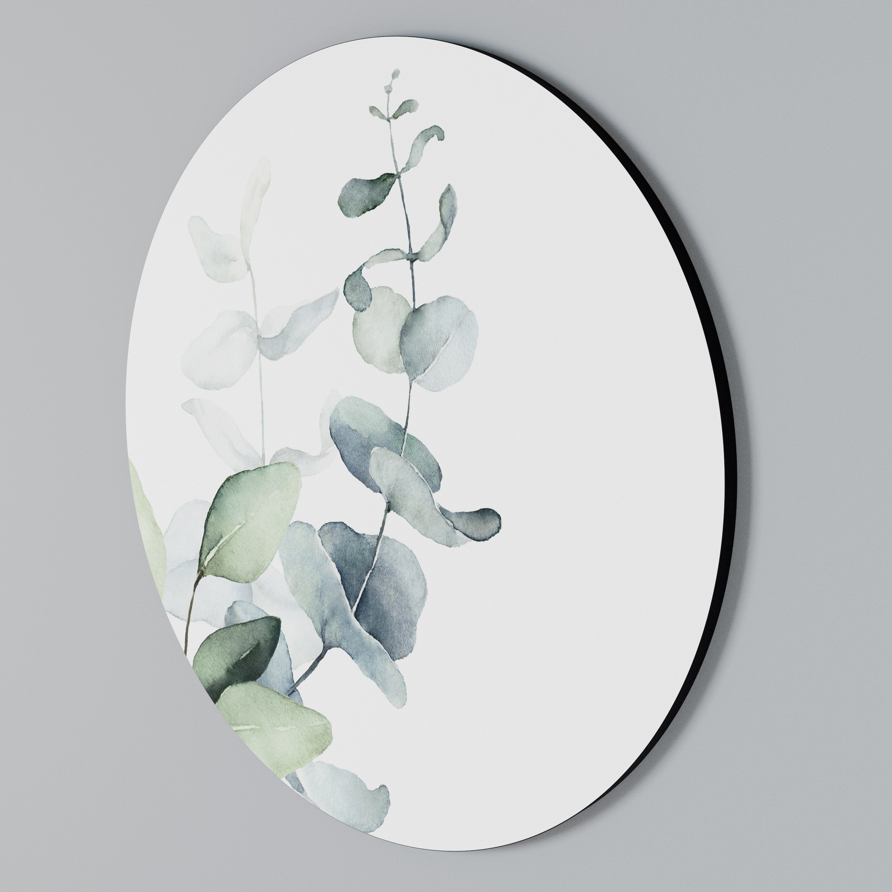 AQUA LEAF SYMPHONY Round Wall Art