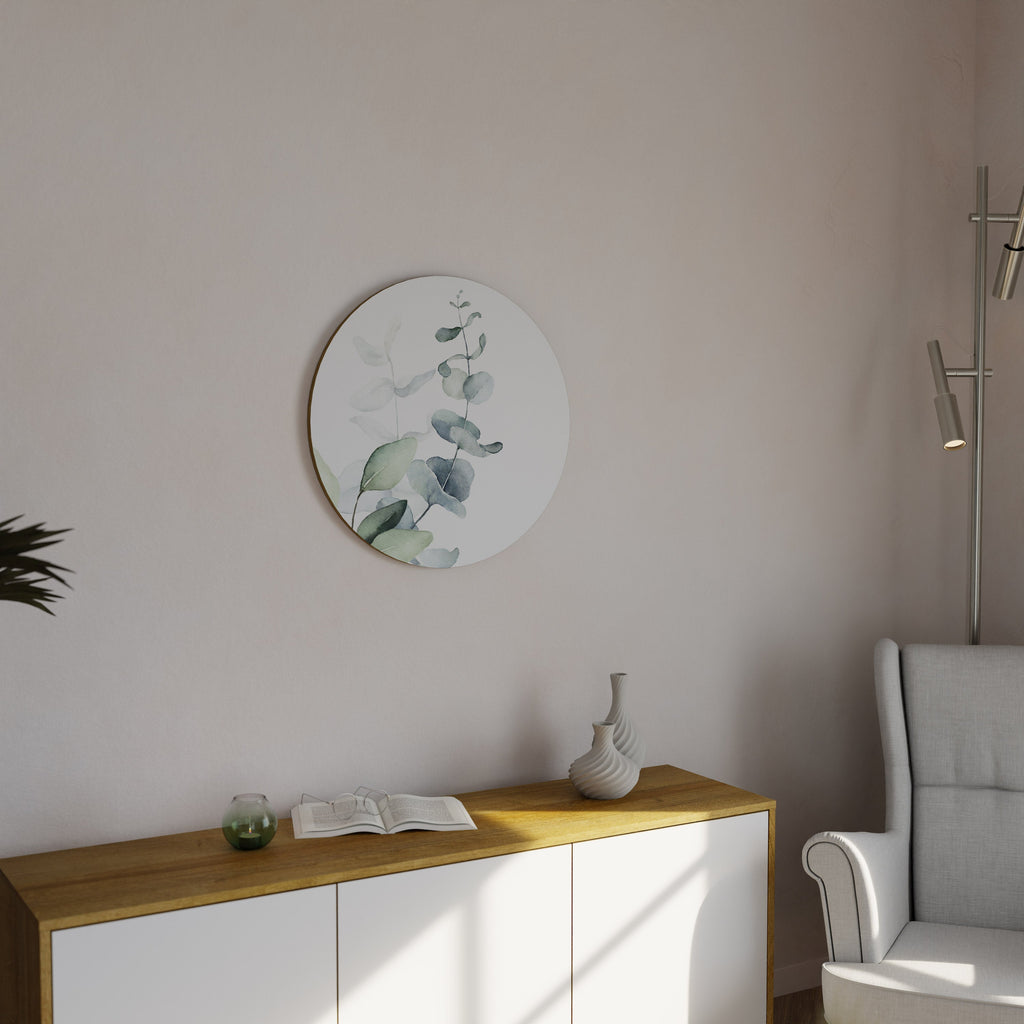 AQUA LEAF SYMPHONY Round Wall Art