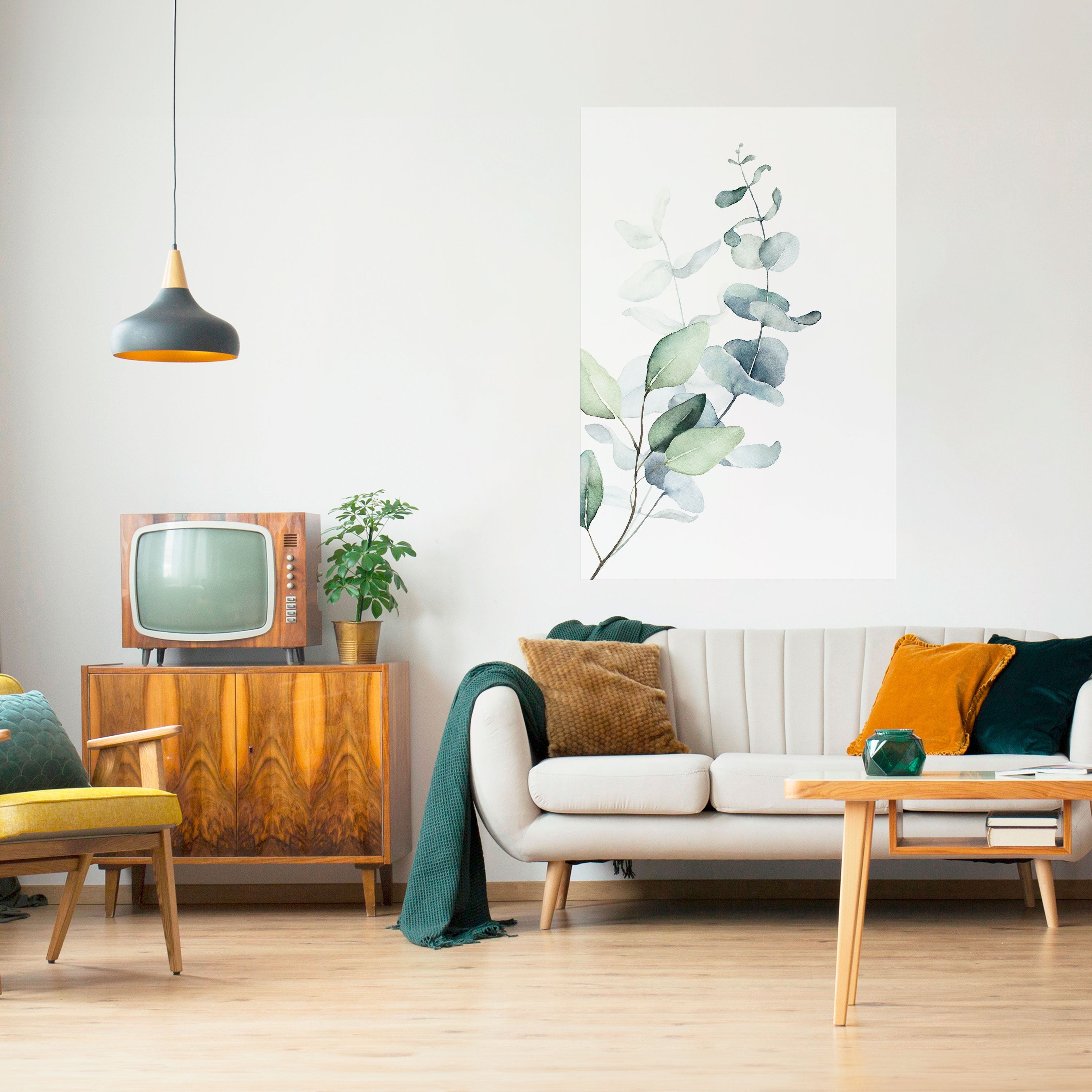 Affiche verticale autocollante AQUA LEAF SYMPHONY